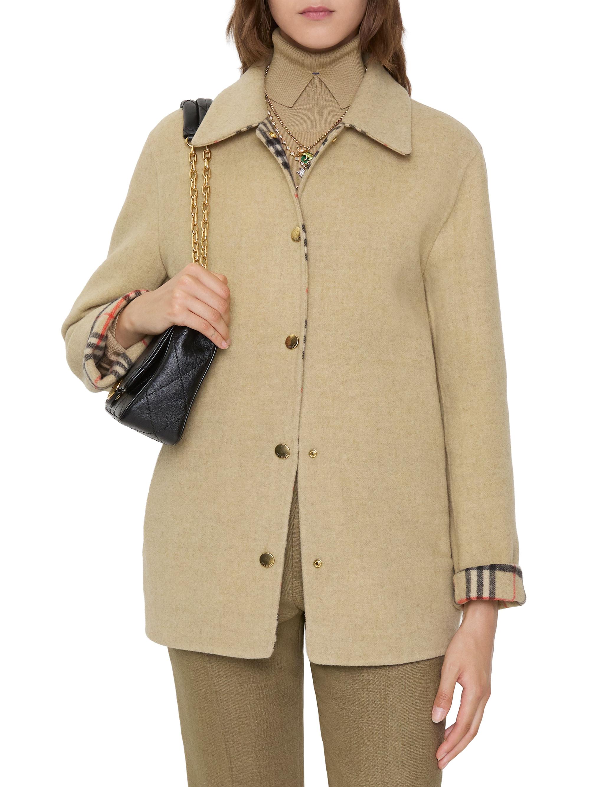 Burberry Lancashire Check-Lined Wool Overshirt | Saks Fifth Avenue