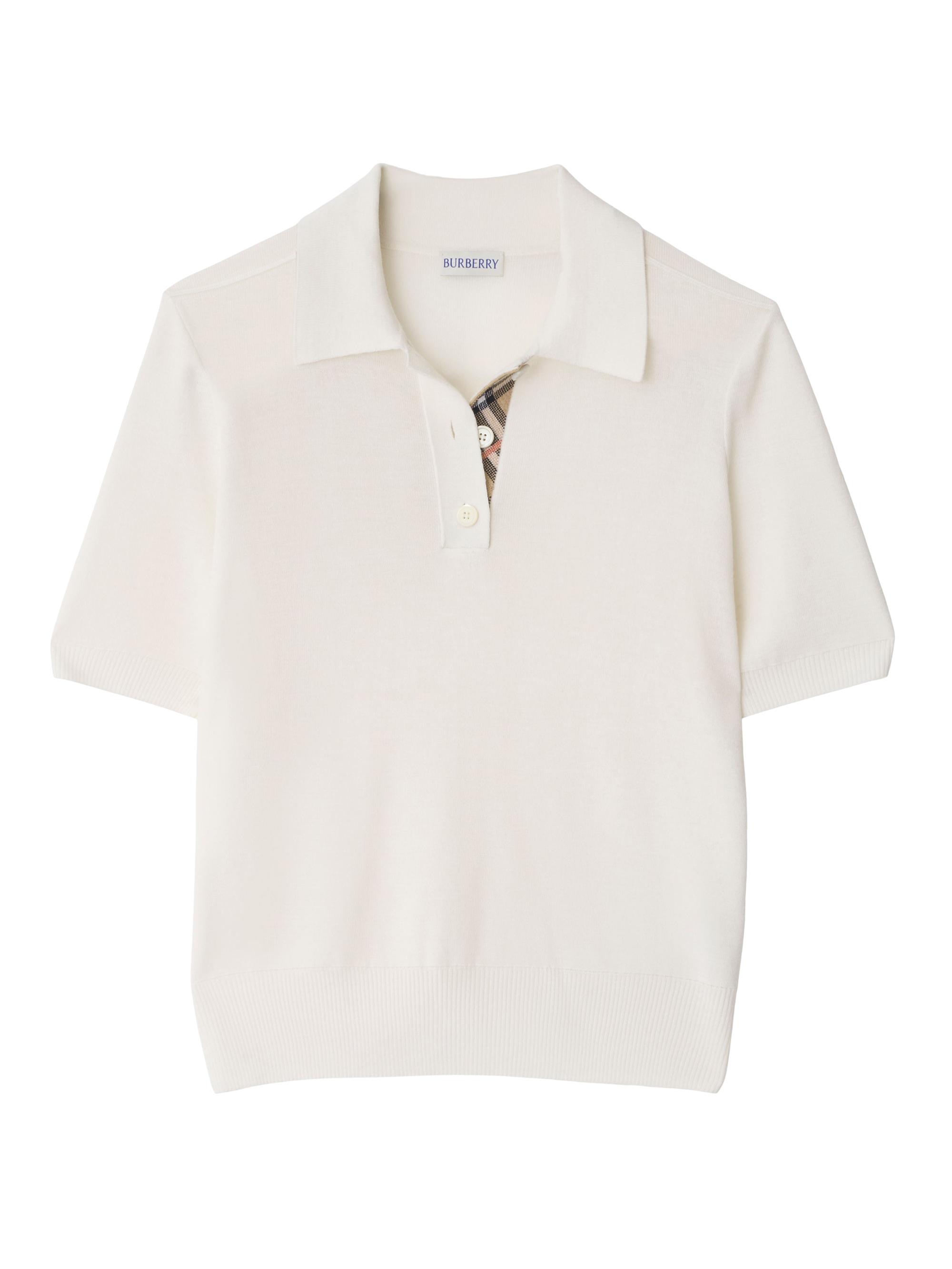 Burberry Women's Maddie Wool Polo Shirt - Chalk