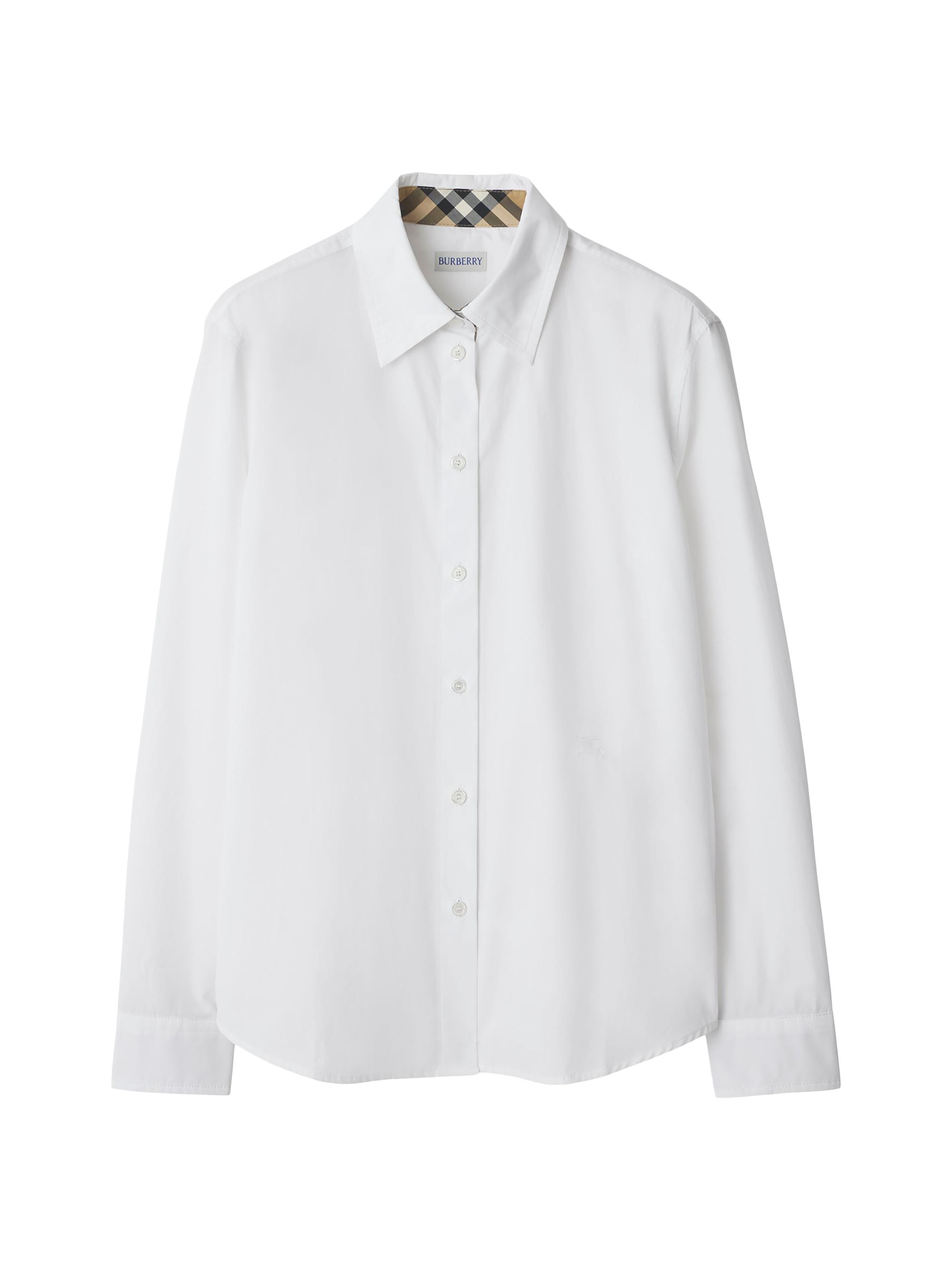 Burberry Women's Regular Fit Cotton Poplin Shirt - White