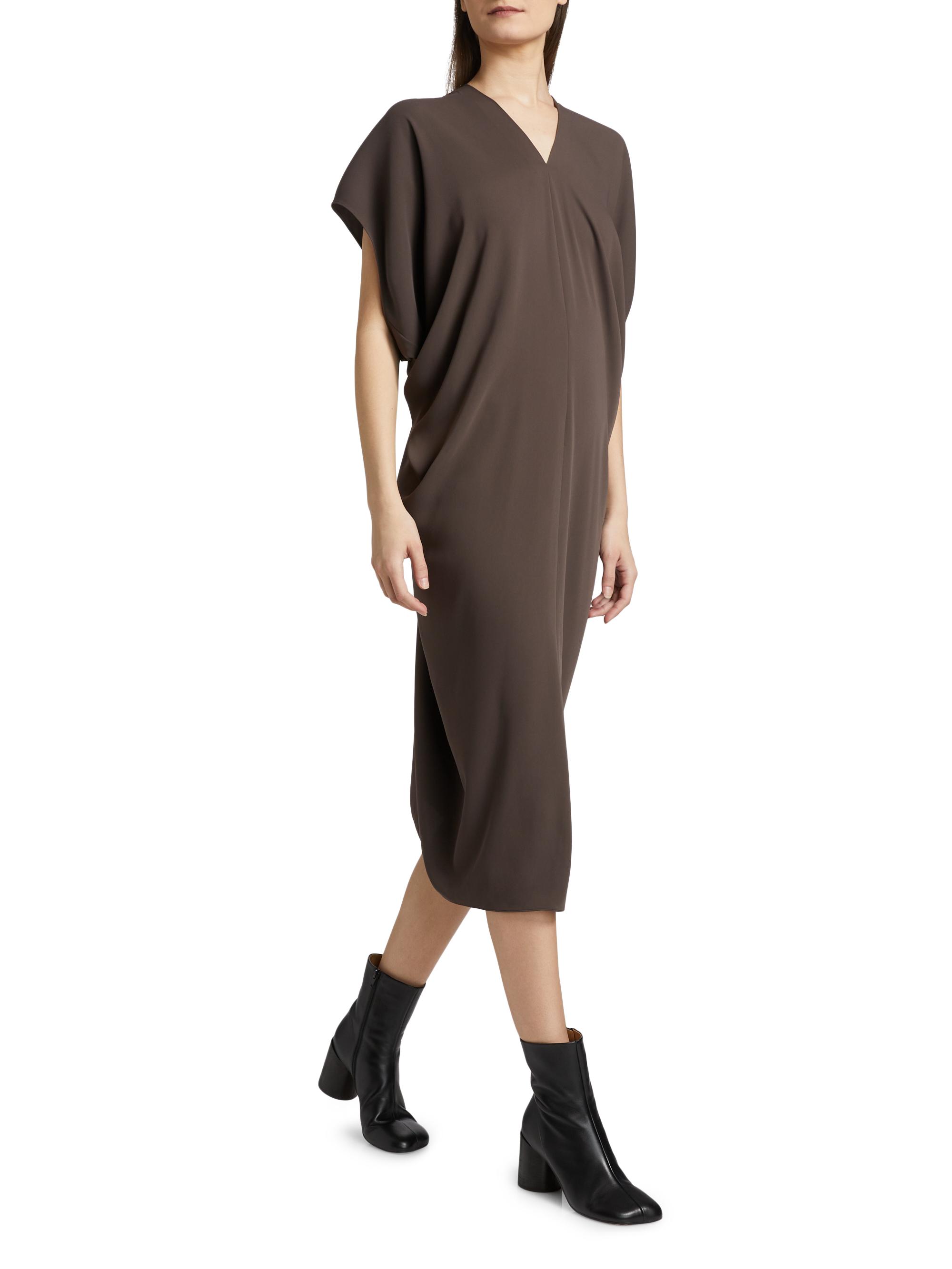 MM6 Maison Margiela Draped V-Neck Midi-Dress | Saks Fifth Avenue