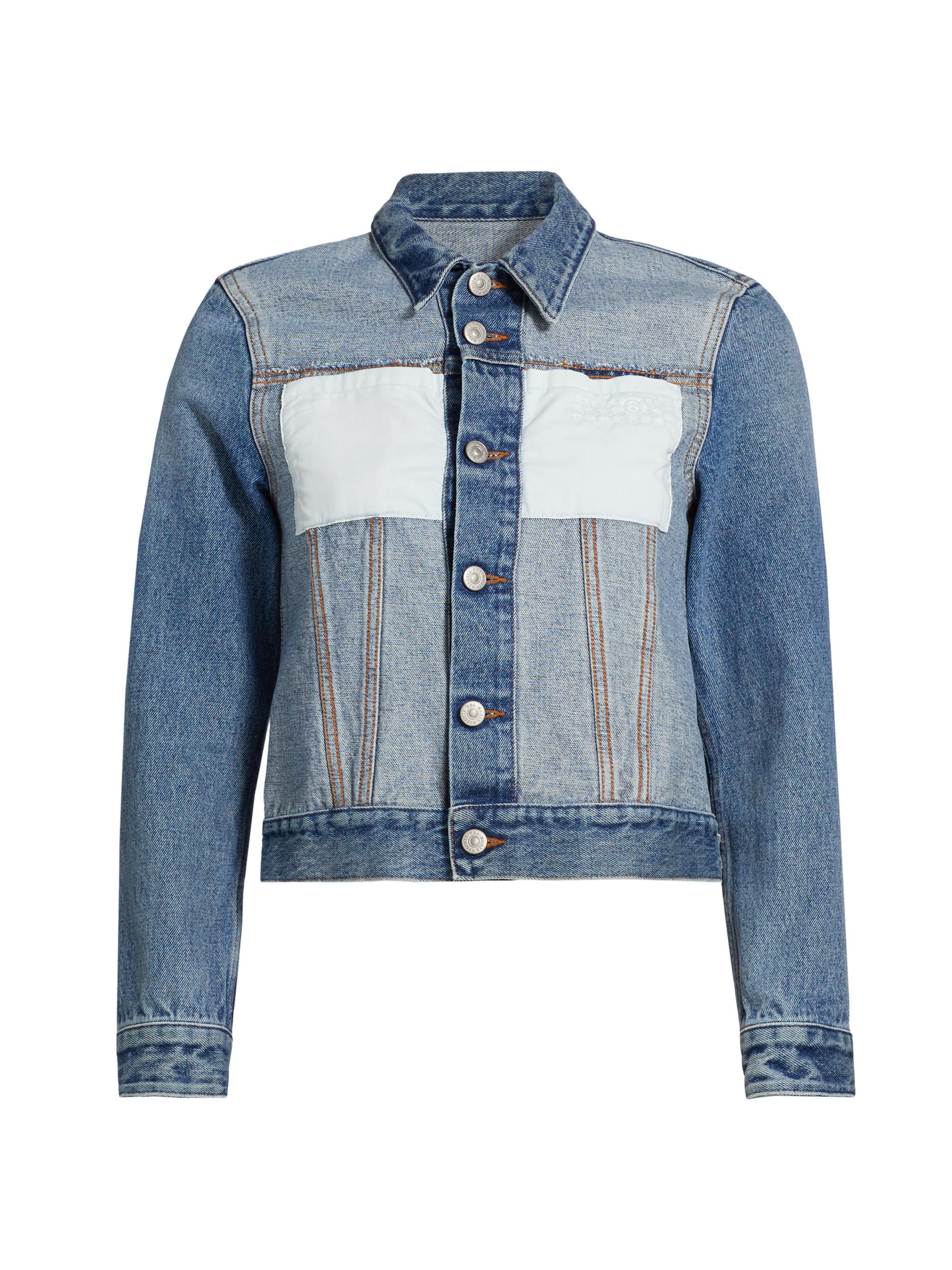 MM6 Maison Margiela Women's Reversed Denim Sports Jacket - Medium Blue