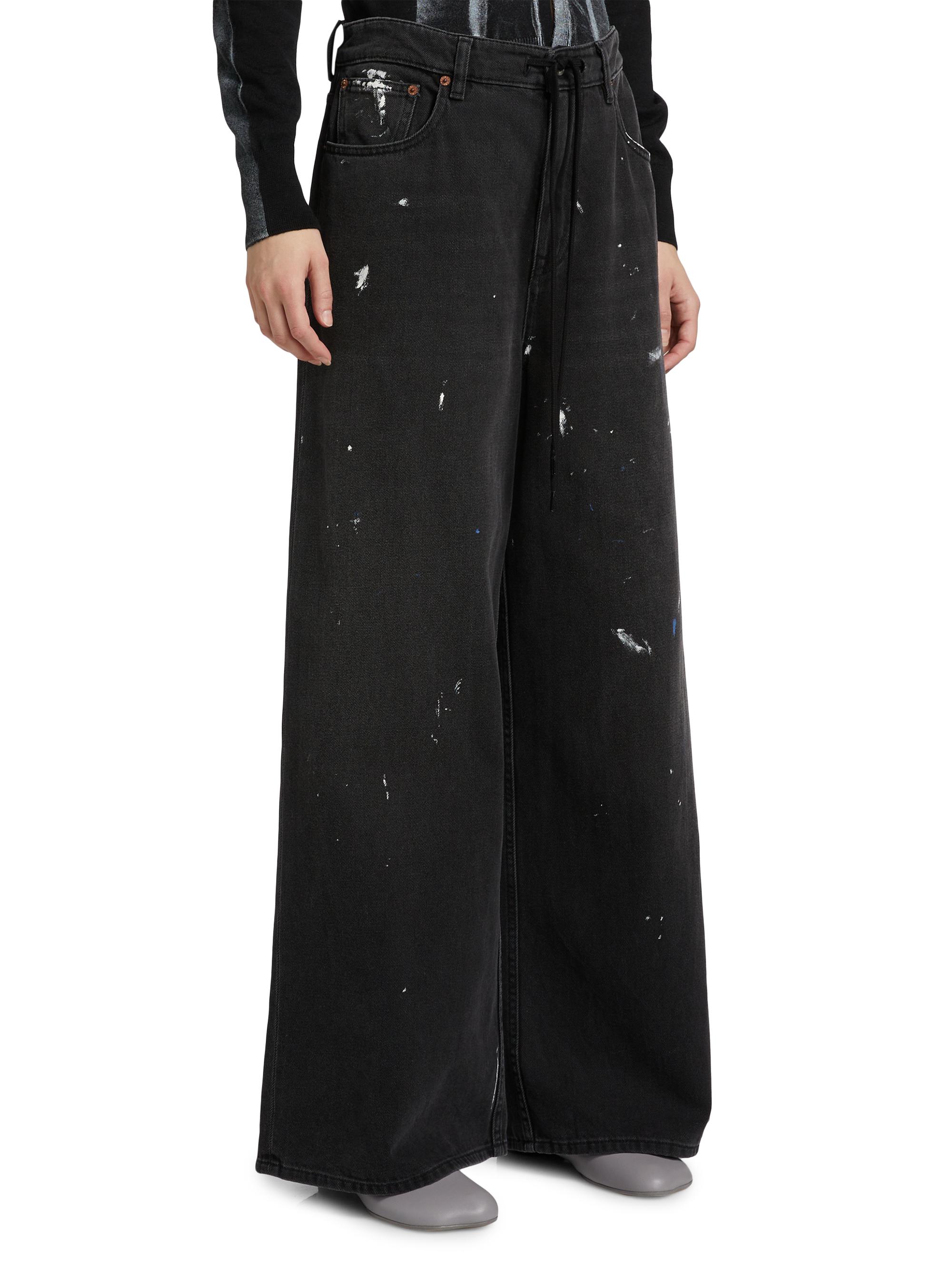 MM6 Maison Margiela Paint Splatter Wide Leg Jeans | Saks Fifth Avenue