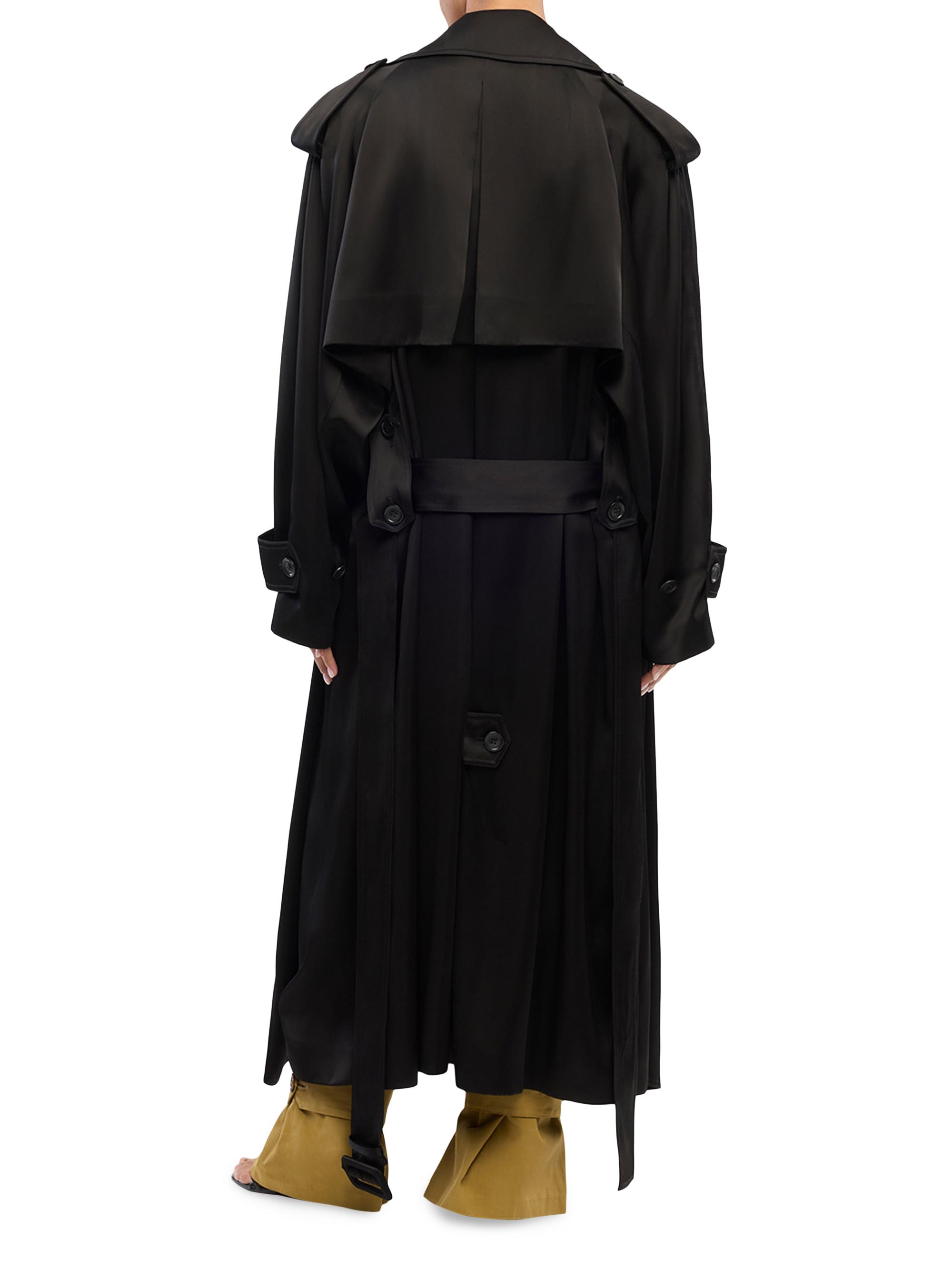 Another Tomorrow Satin Soft Trench Coat | Saks Fifth Avenue