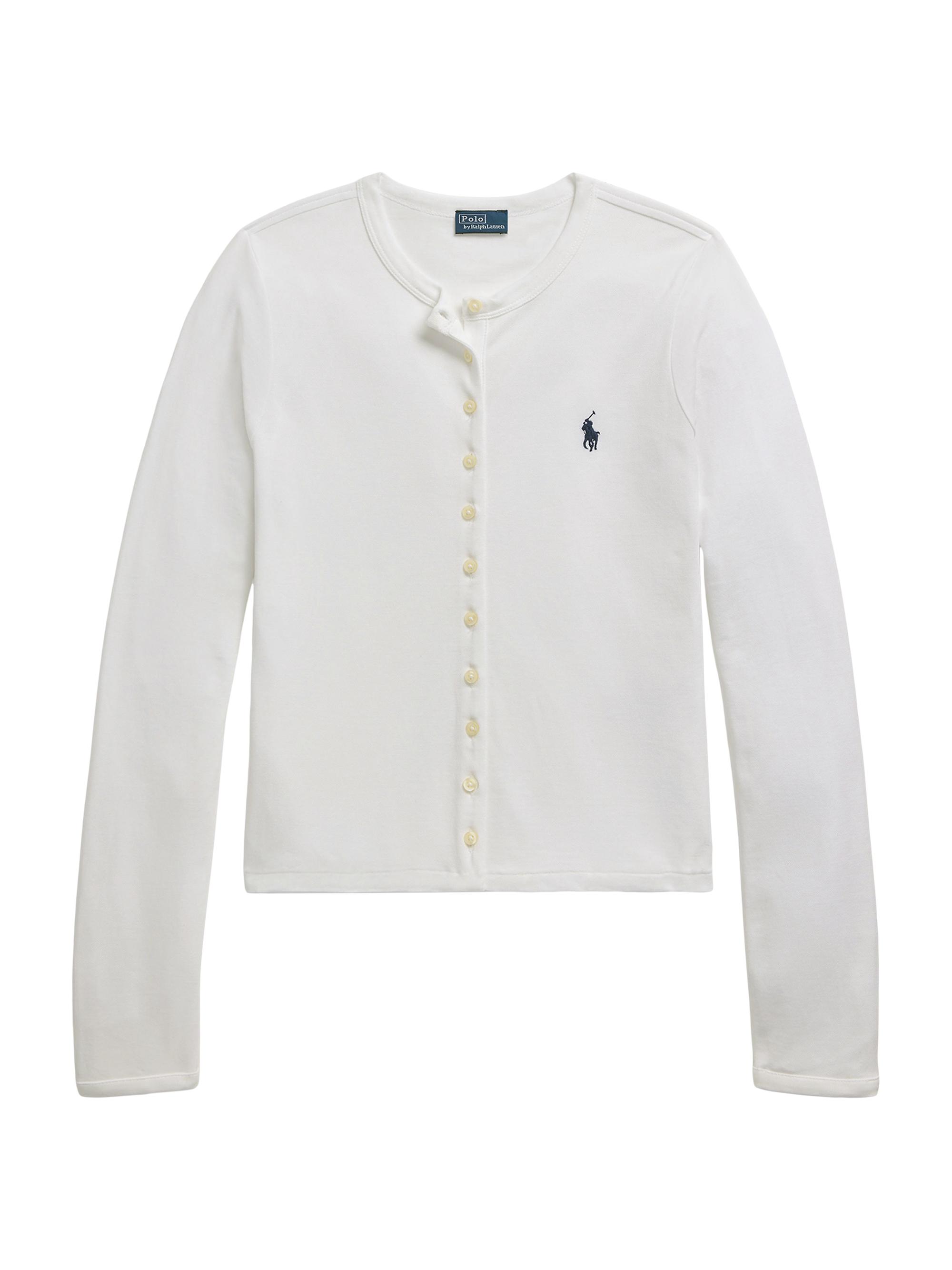 Polo Ralph Lauren Women's Cotton-Blend Jersey Cardigan - White