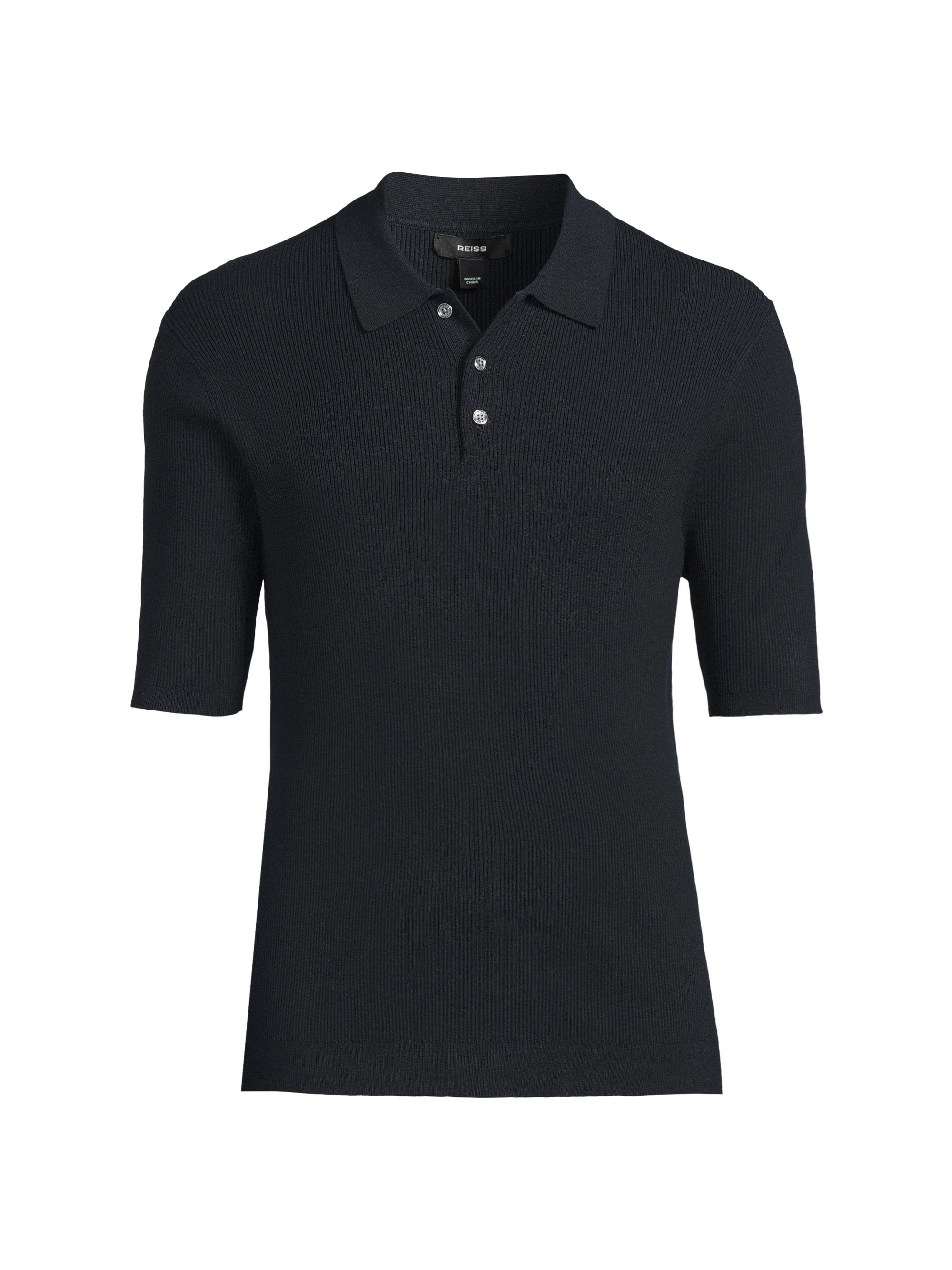 Reiss Men's Henley Polo Shirt - Navy