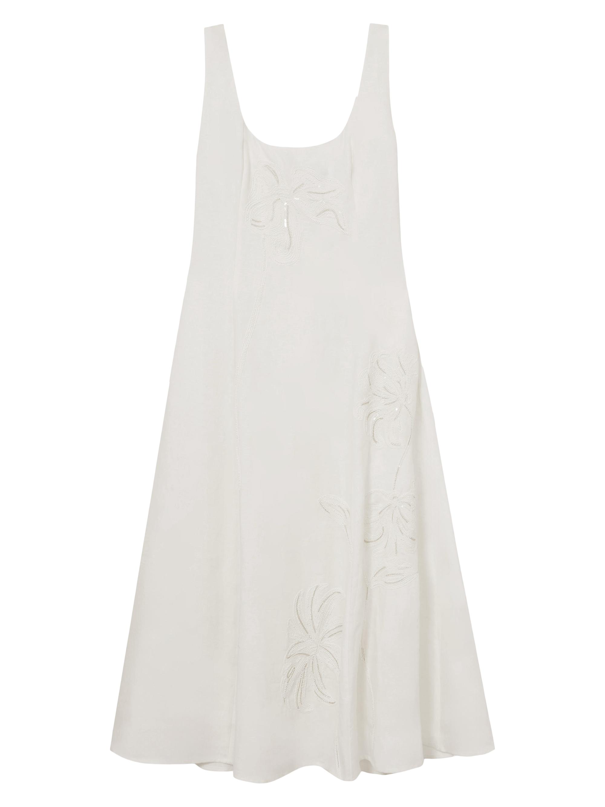 Reiss Women's Elise Embellished Floral-Embroidered Linen A-Line Midi-Dress -