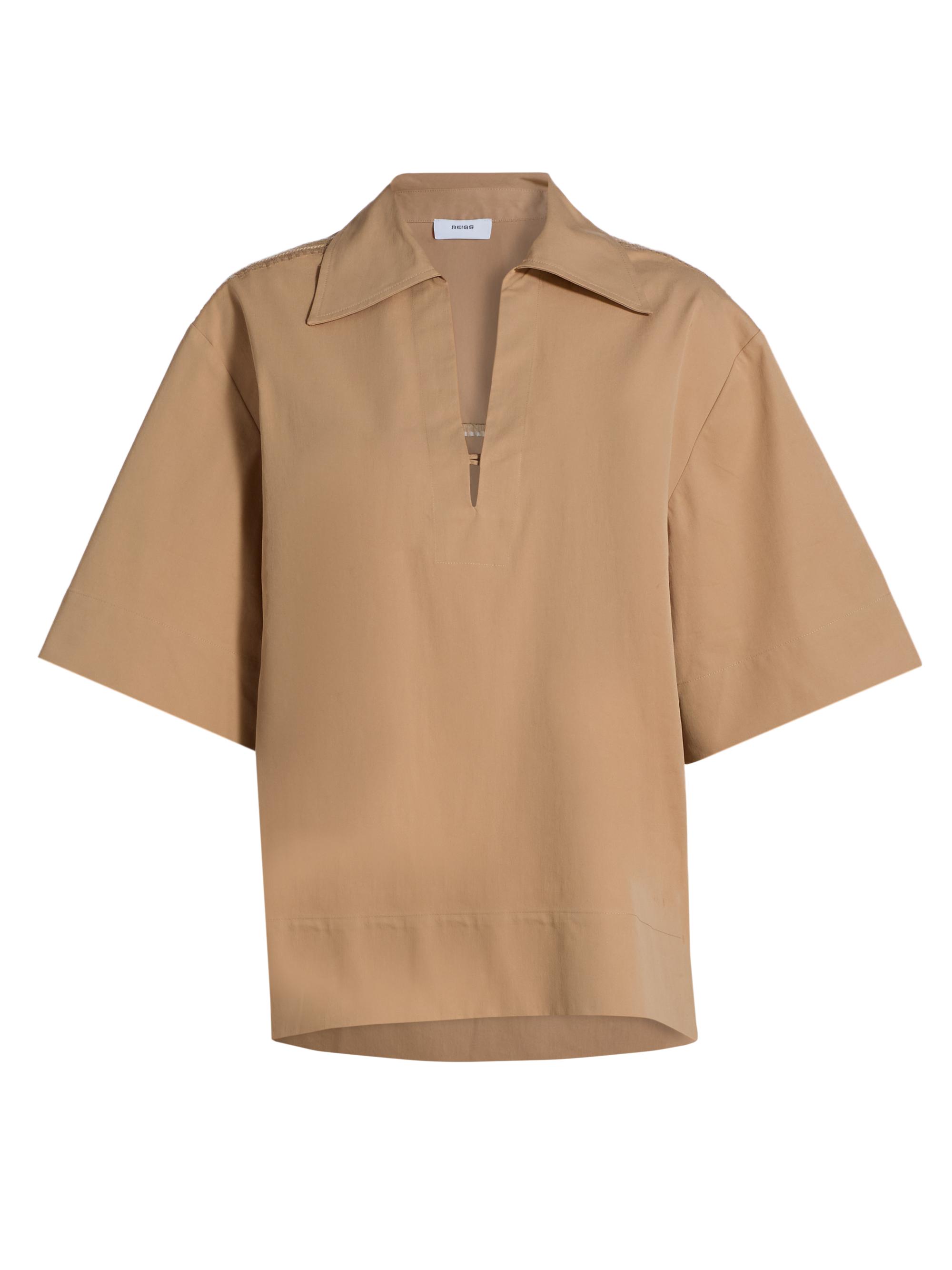Reiss Women's Dara Oversized Shirt - Camel