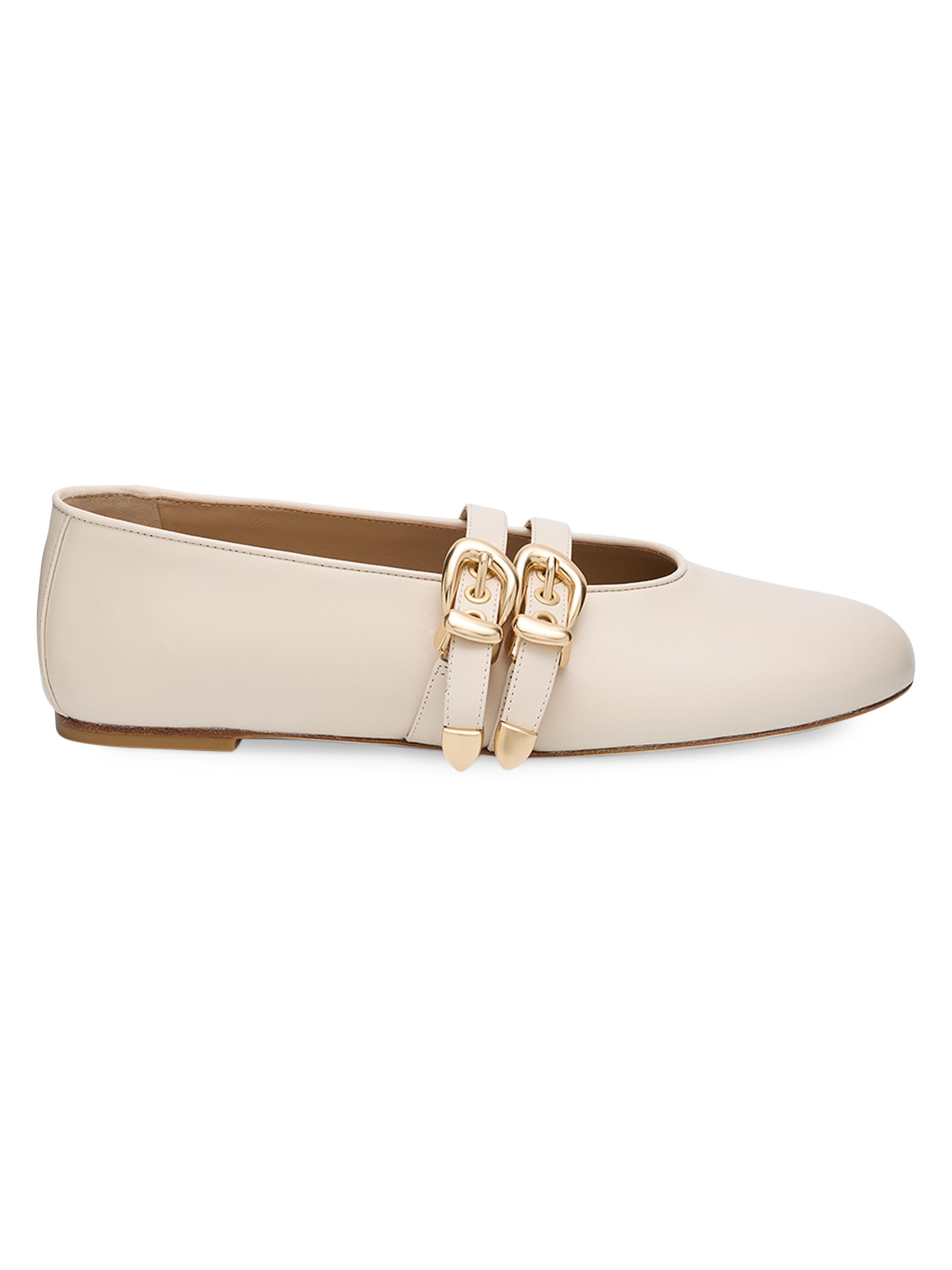Stuart Weitzman Women's Maven Leather Mary Janes - Linen