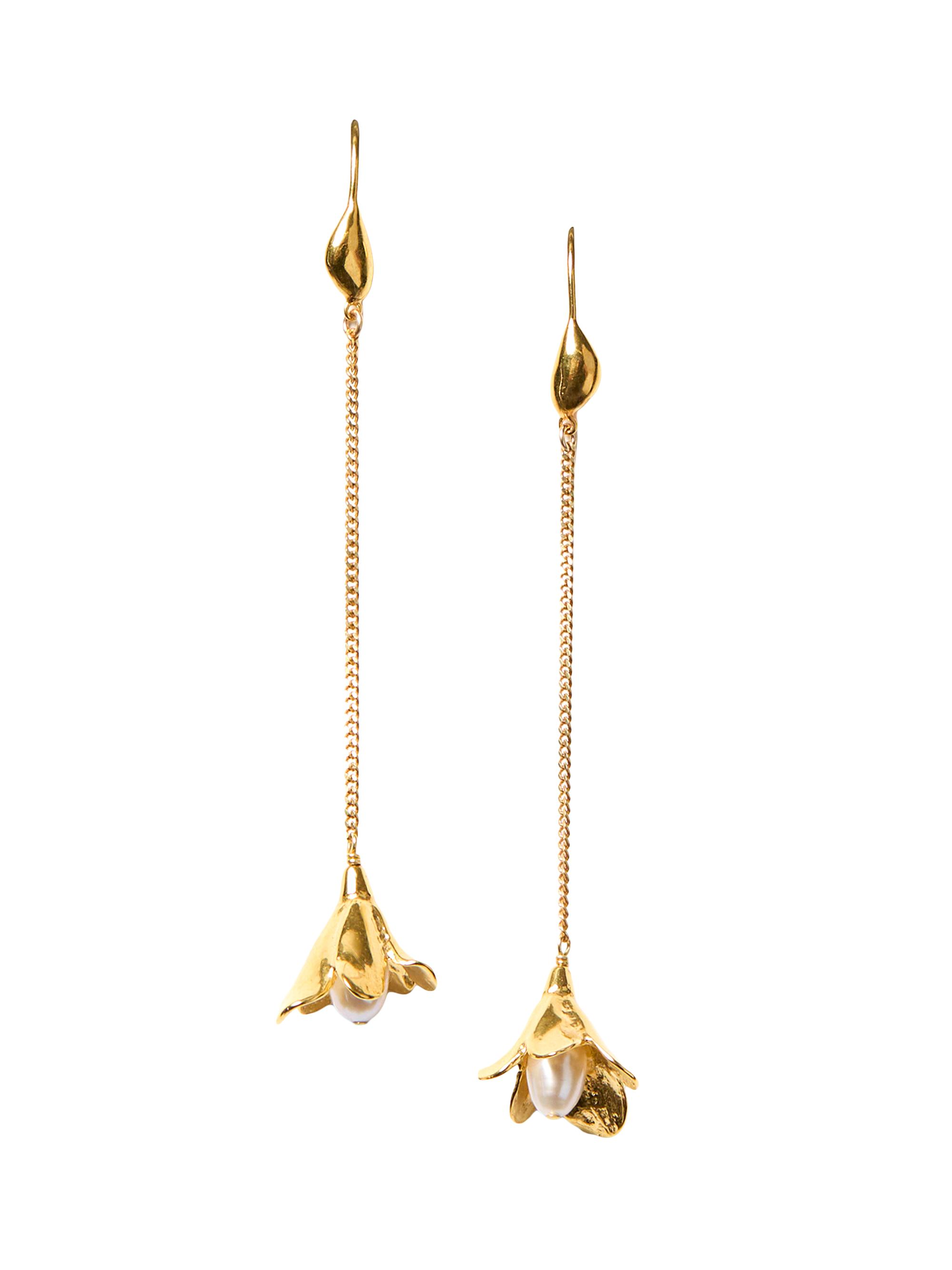 Chan Luu Women's Bellflower 18K-Gold-Plated Sterling Silver & Freshwater Pearl Drop Earrings - White Pearl