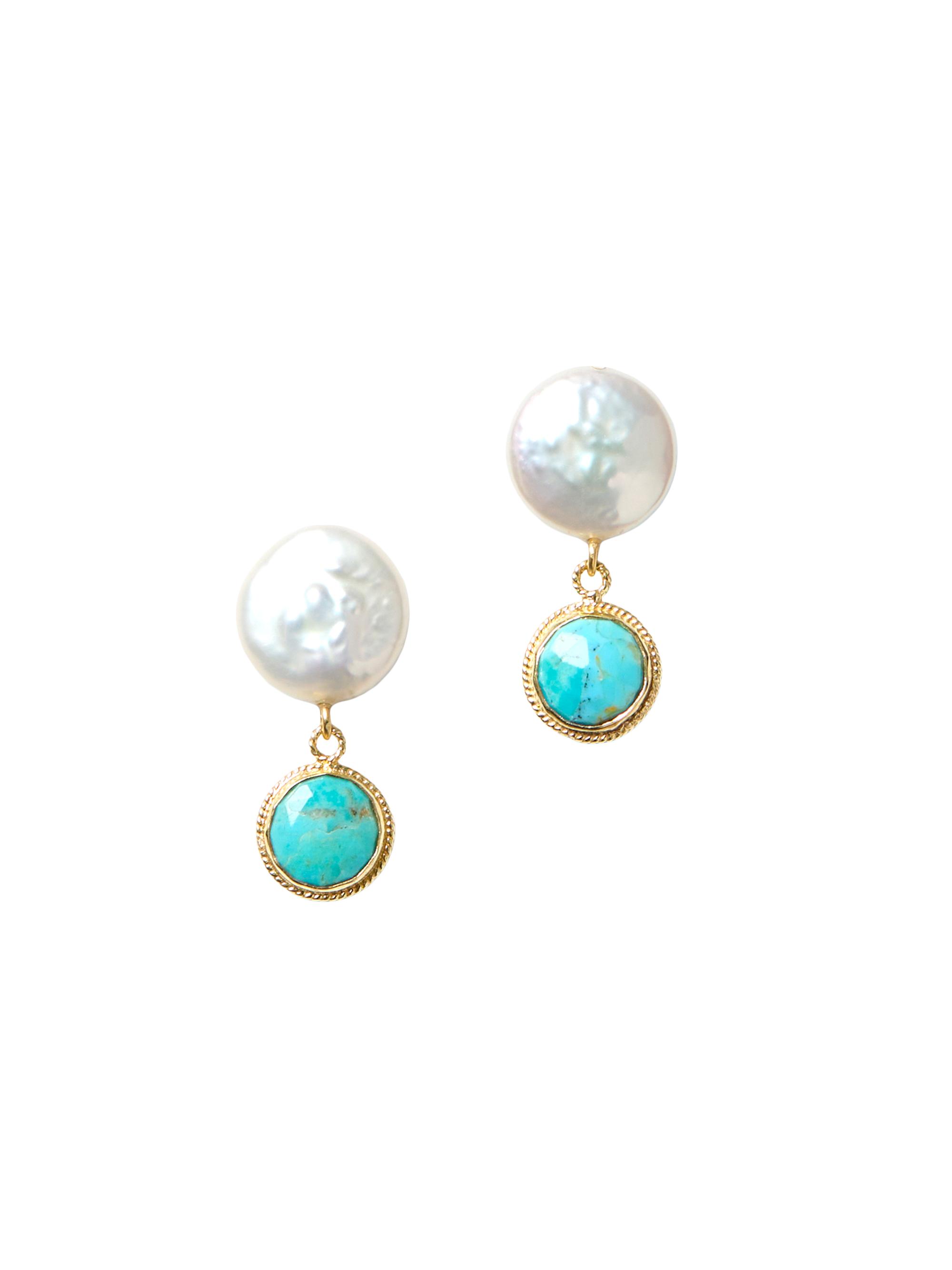 Chan Luu Women's Sydney 18K-Gold-Plated Sterling Silver, Freshwater Pearl & Turquoise Drop Earrings - Turquoise