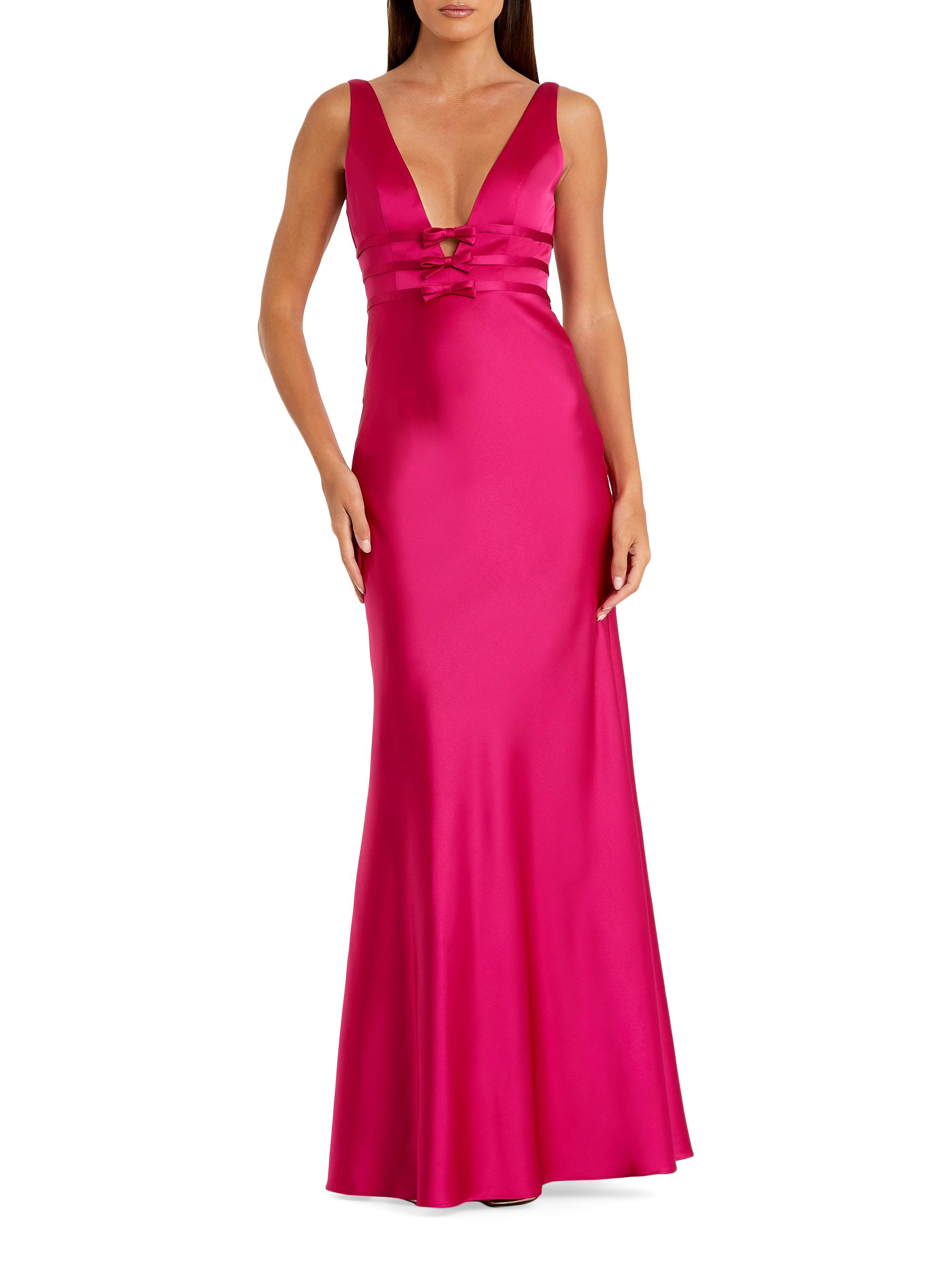 Mac Duggal Women's Prom Bow-Detailed Satin Sleeveless Gown - Raspberry