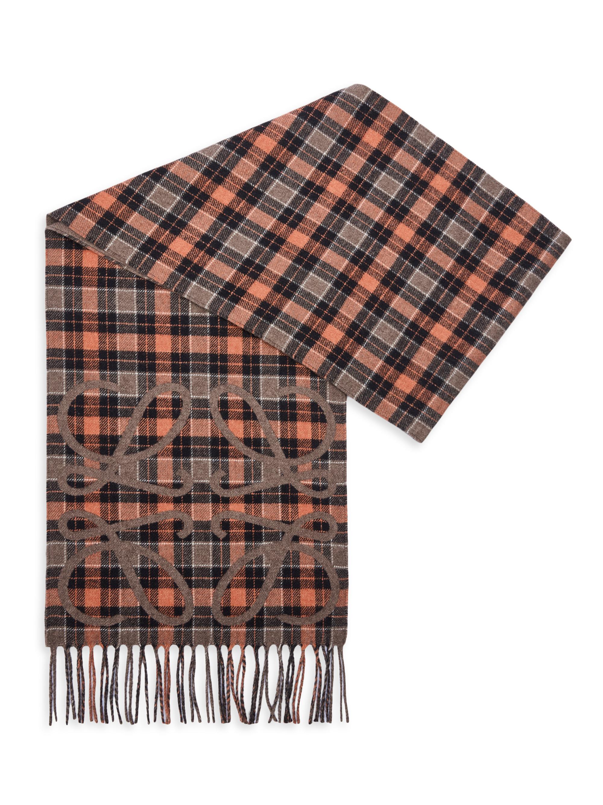 LOEWE Women's Anagram Silk-Cashmere Scarf - Brown Multi
