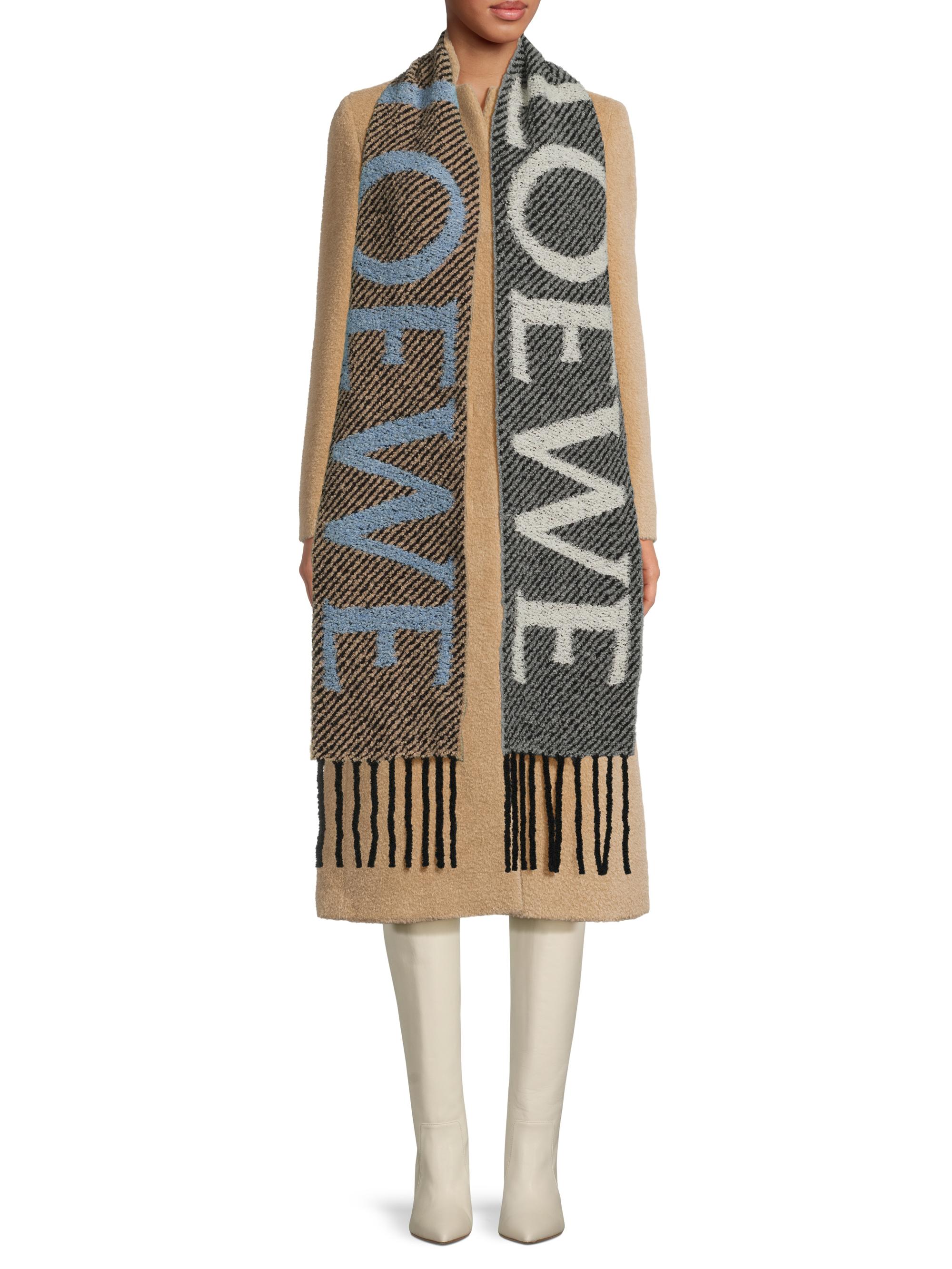 LOEWE Alpaca-Wool Jacquard Logo Scarf | Saks Fifth Avenue
