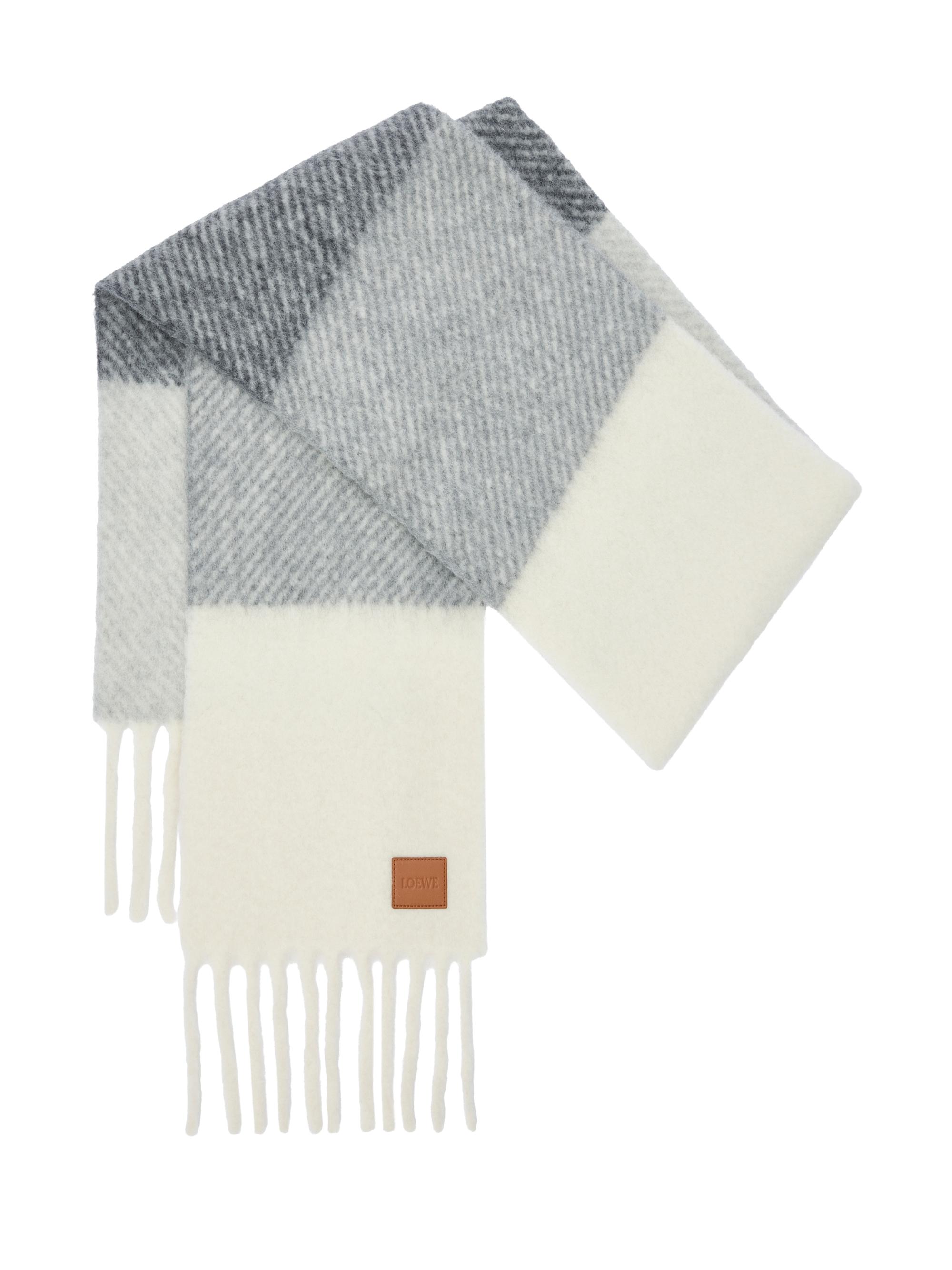 LOEWE Women's Colorblocked Scarf - Grey White