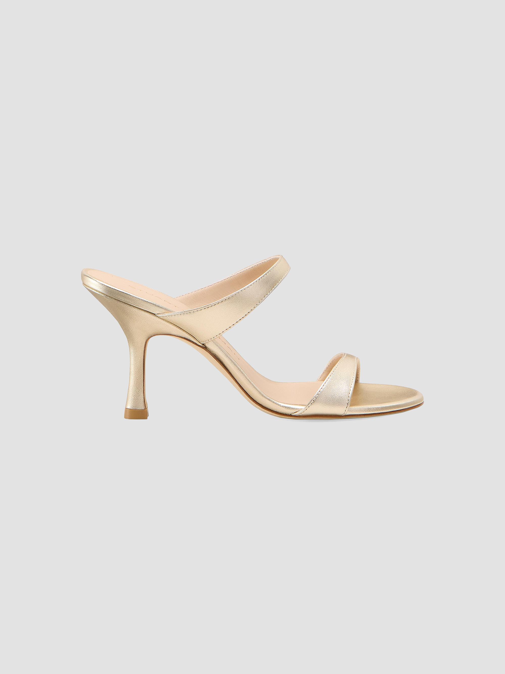 Stuart Weitzman Women's Nudist 85MM Leather Sandals - Light Gold | Thumbnail 5