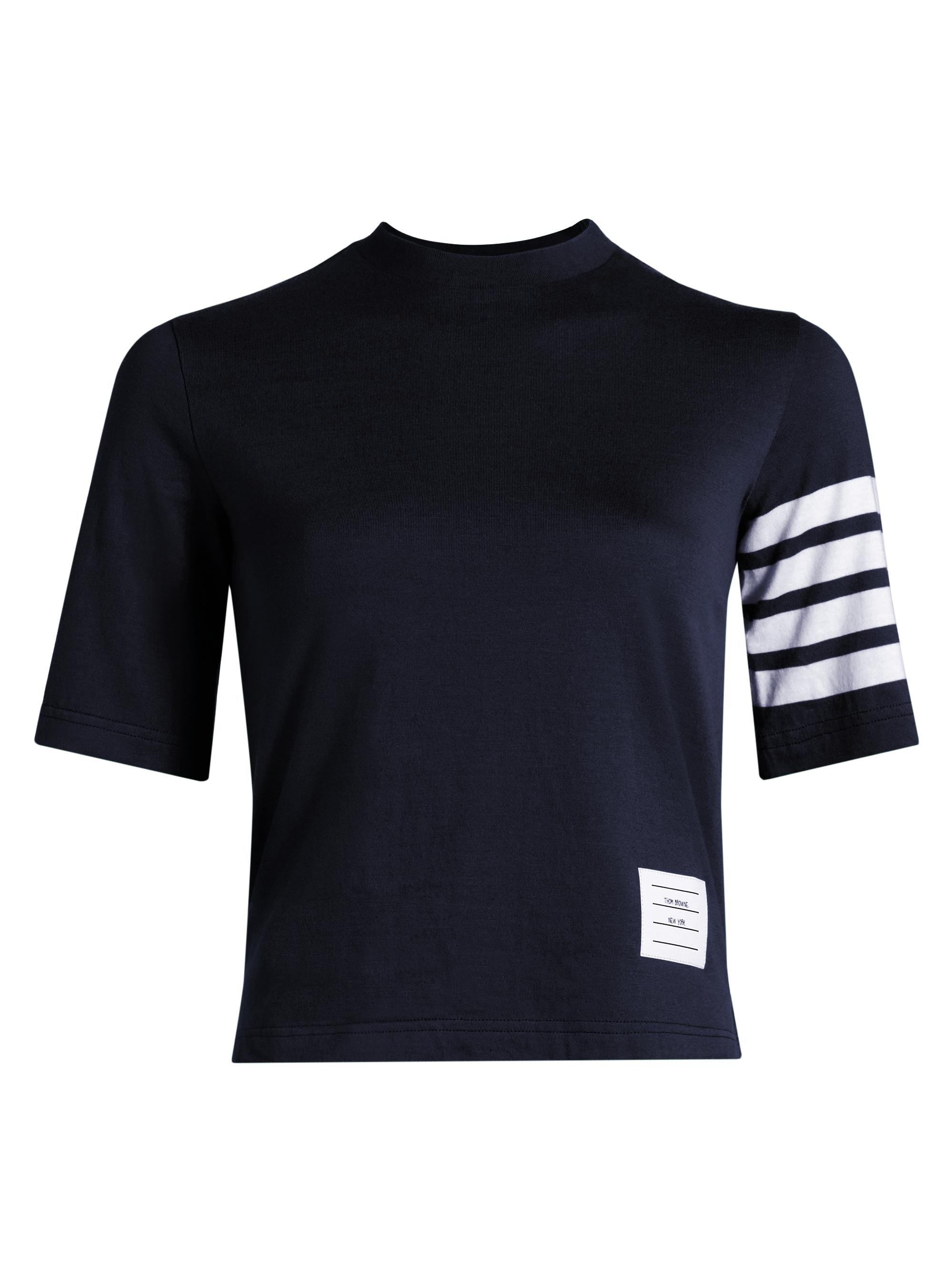 Thom Browne Women's 4 Bar Jersey T-Shirt - Navy