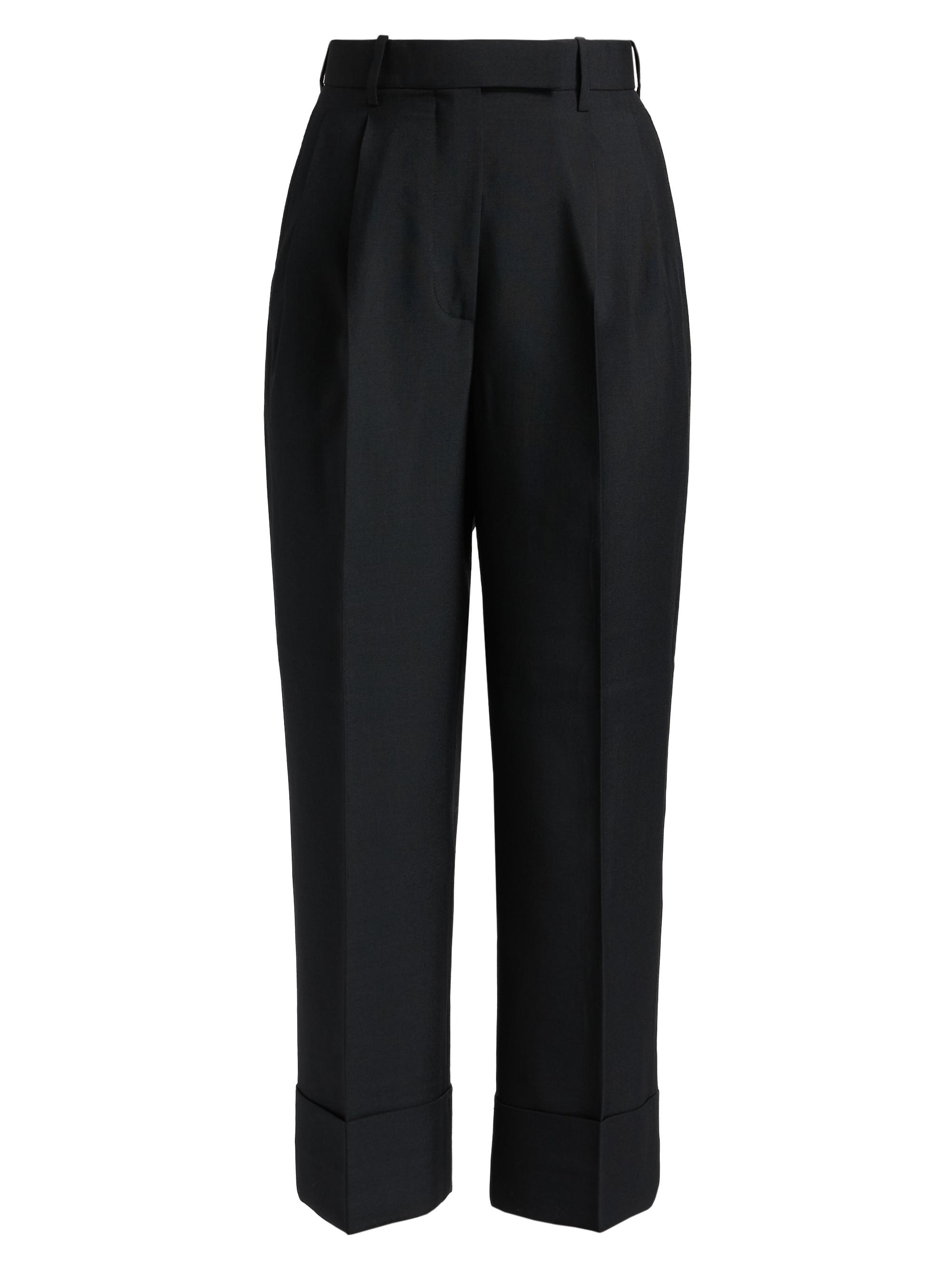 Thom Browne Women's Double-Pleat High-Rise Trousers - Black