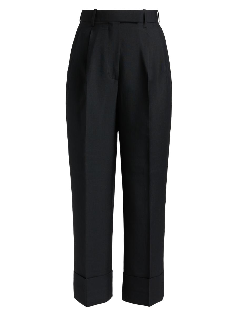 Thom Browne Women's Double-pleat High-rise Trousers In Black
