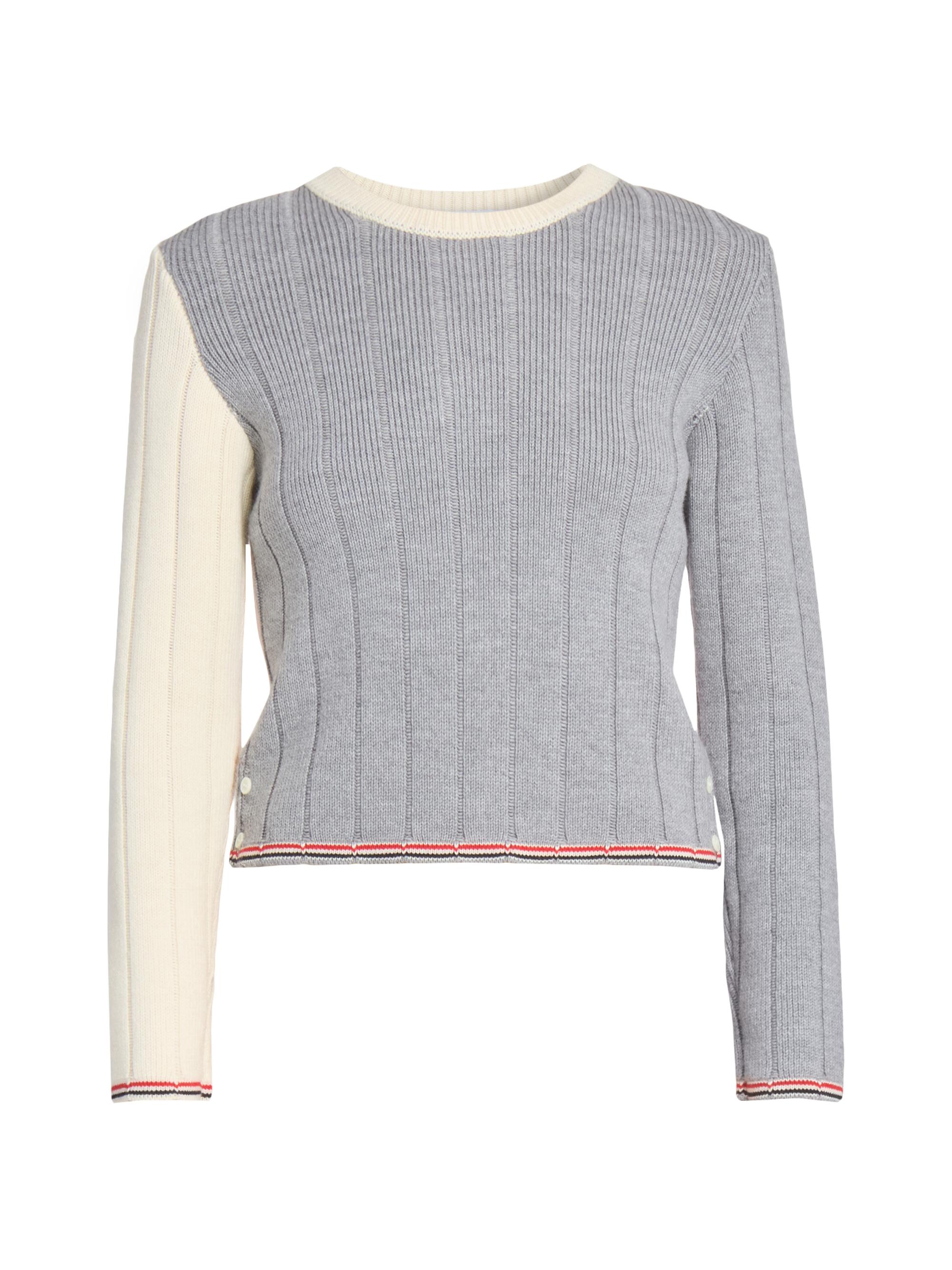 Thom Browne Women's Fun Mix Ladder-Stitch Wool Sweater - Multicolor Mix