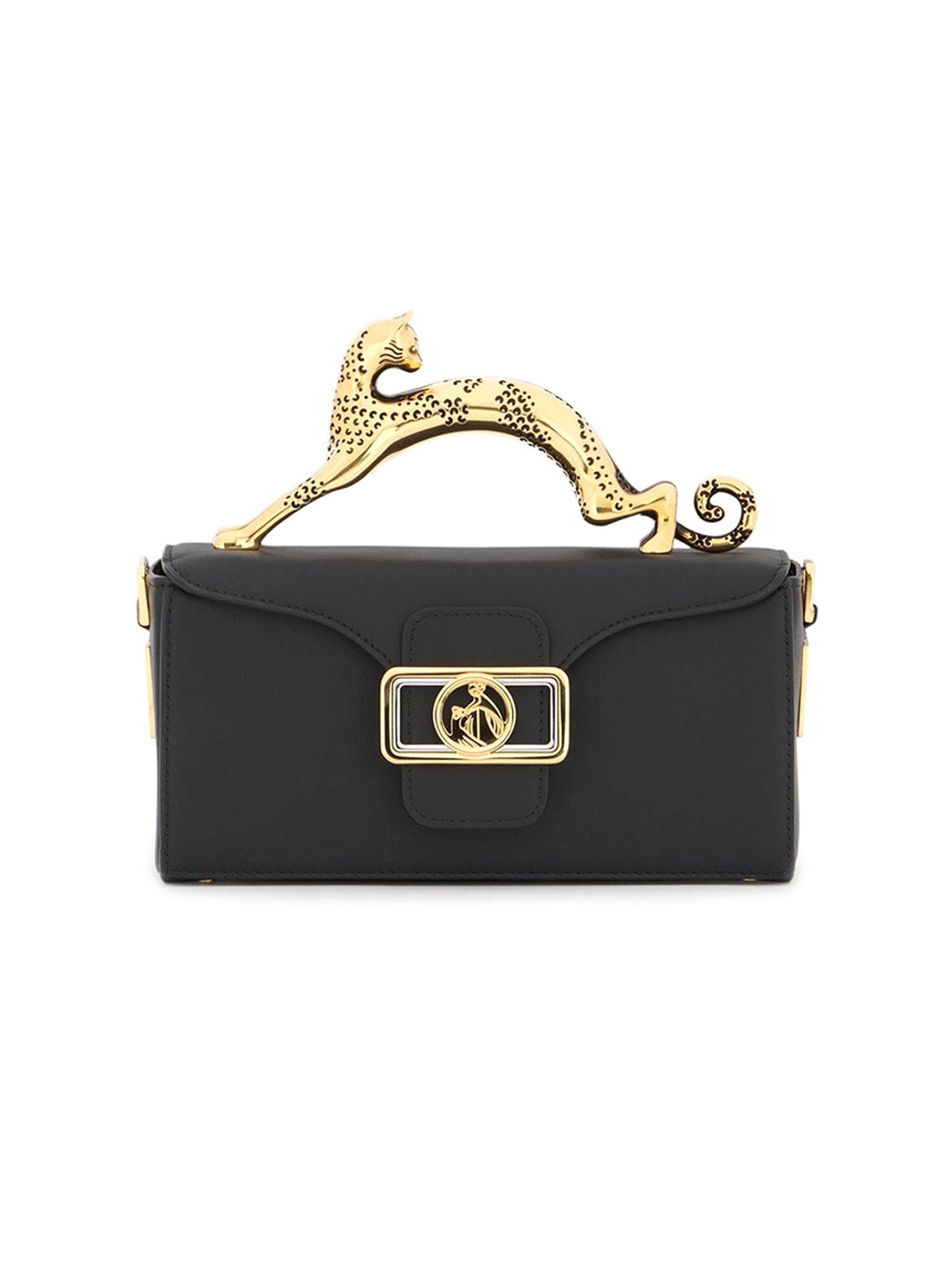 Lanvin Women's Nano Pencil Cat Leather Top Handle Bag - Black