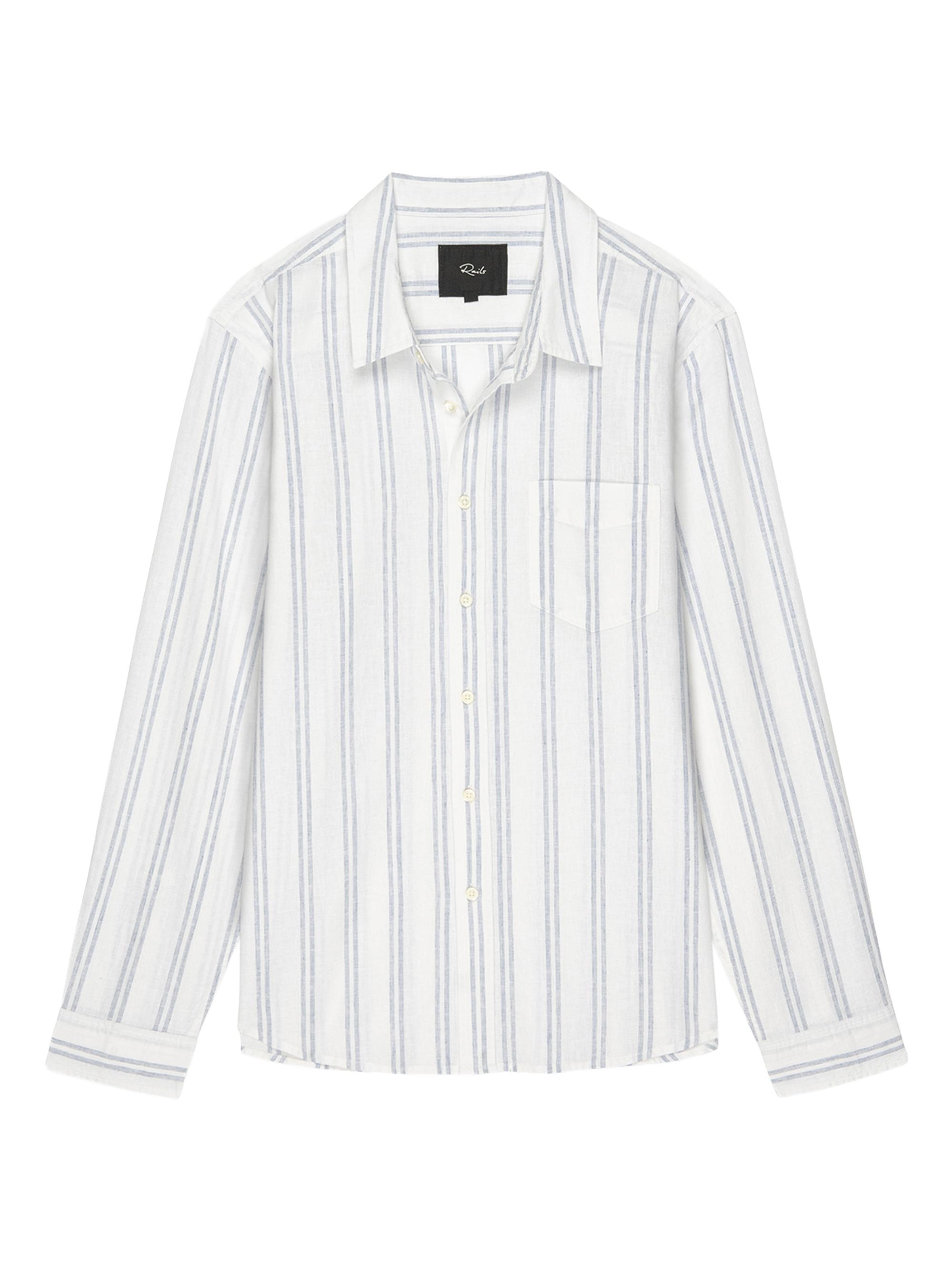 Rails Men's Clyde Striped Cotton-Blend Shirt - White Azure