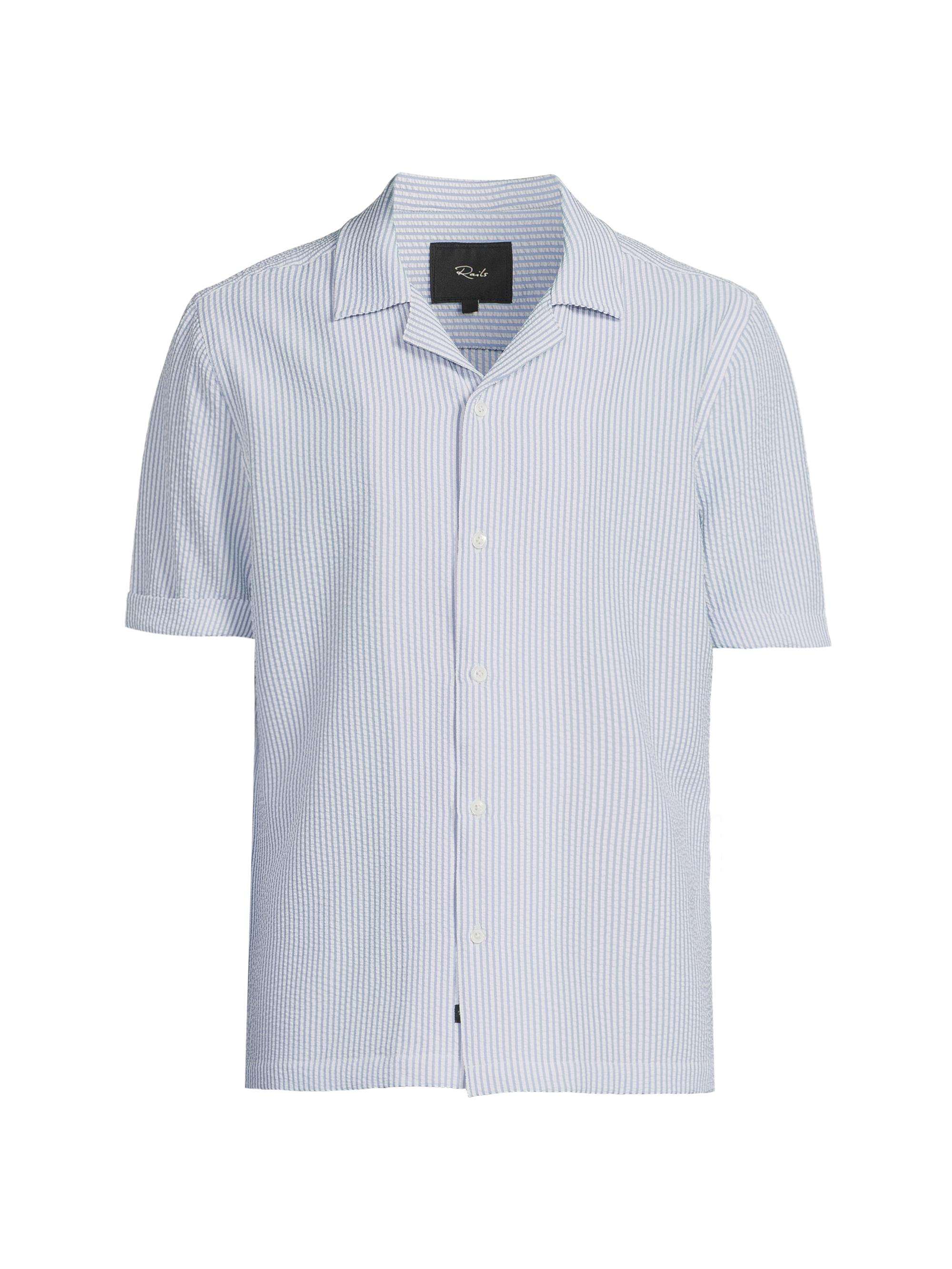 Rails Men's Amalfi Seersucker Shirt - Blue White Seersucker