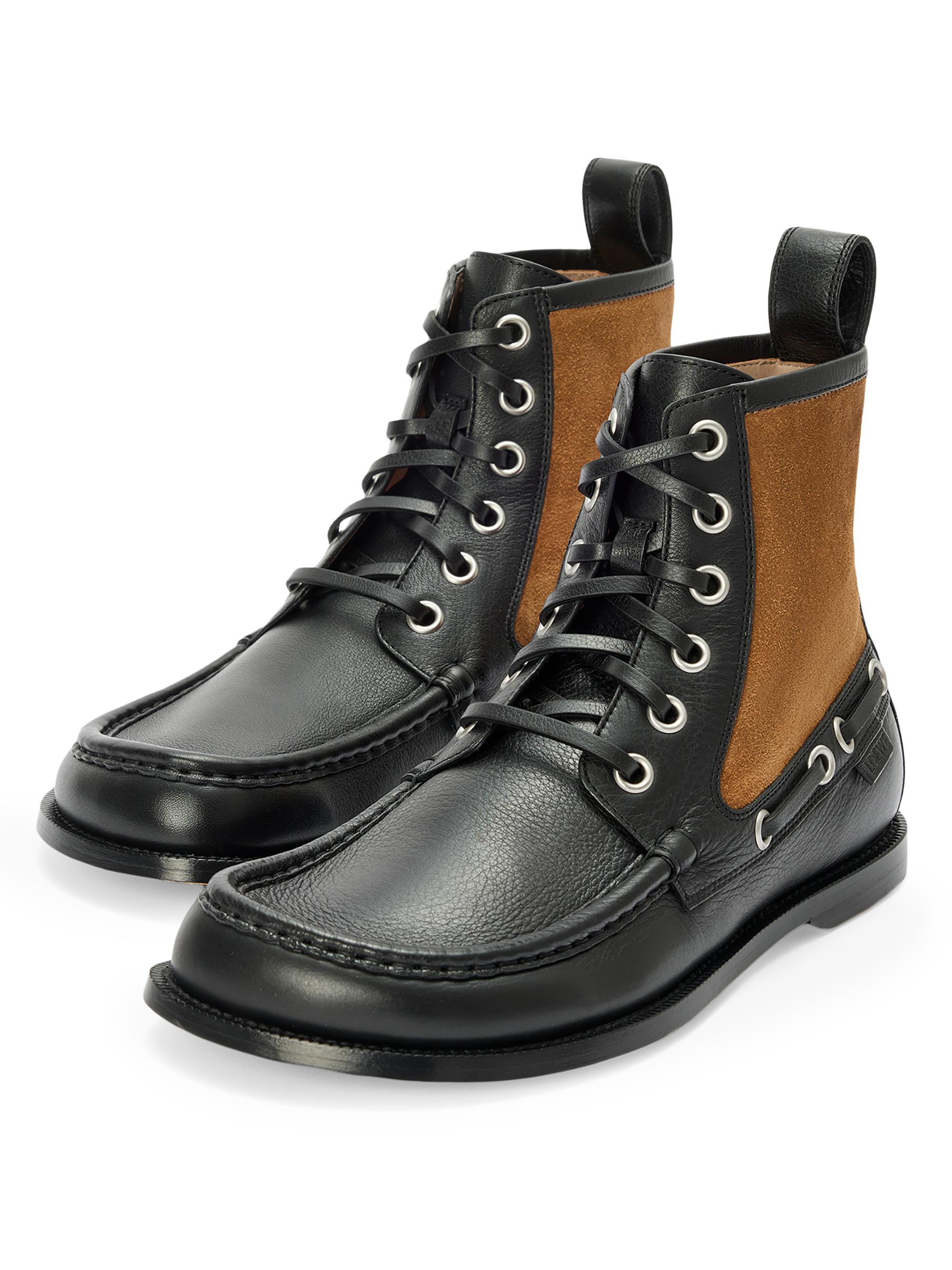 LOEWE Campo Leather & Suede Loafer Boots | Saks Fifth Avenue