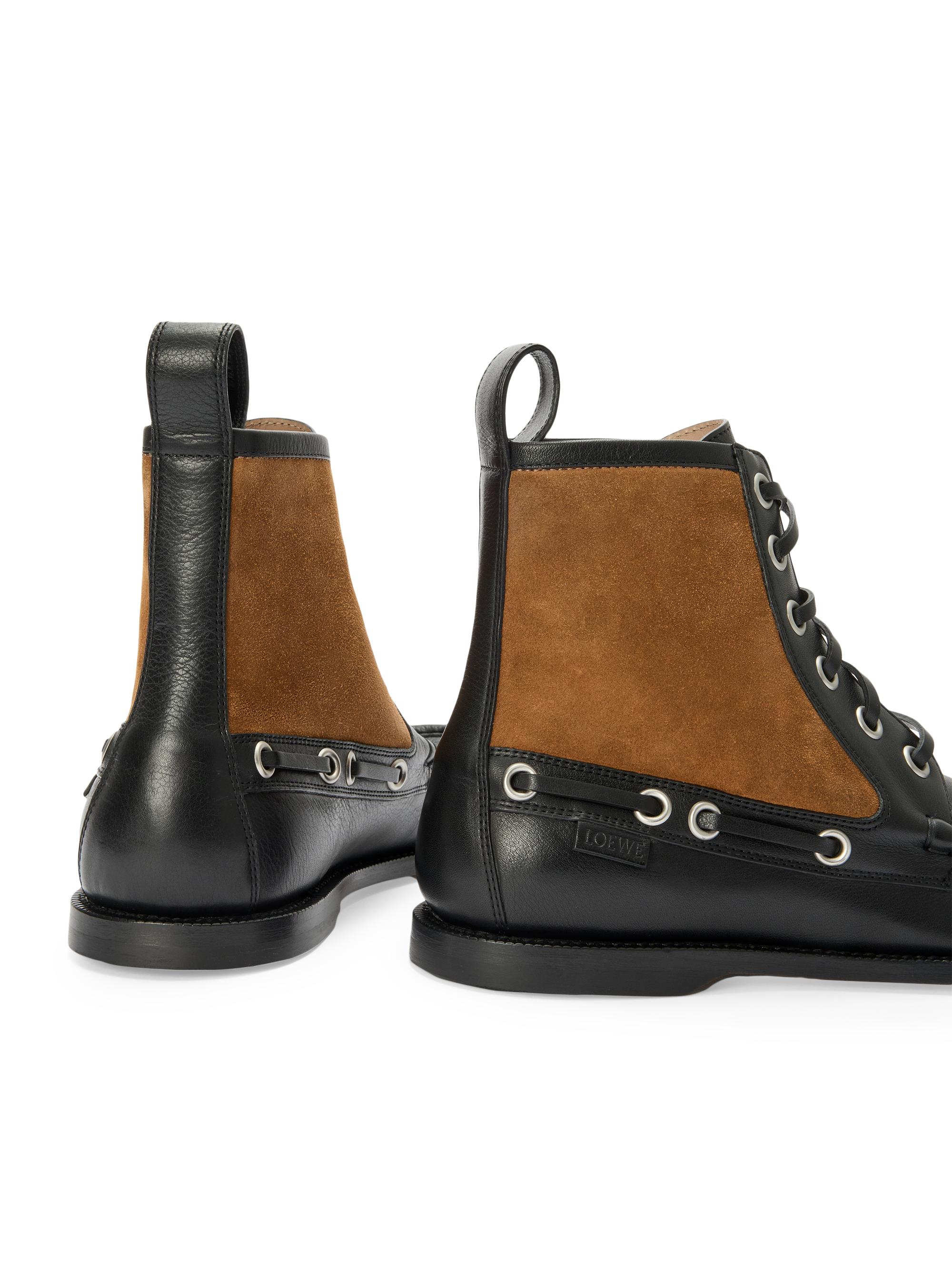 LOEWE Campo Leather & Suede Loafer Boots | Saks Fifth Avenue