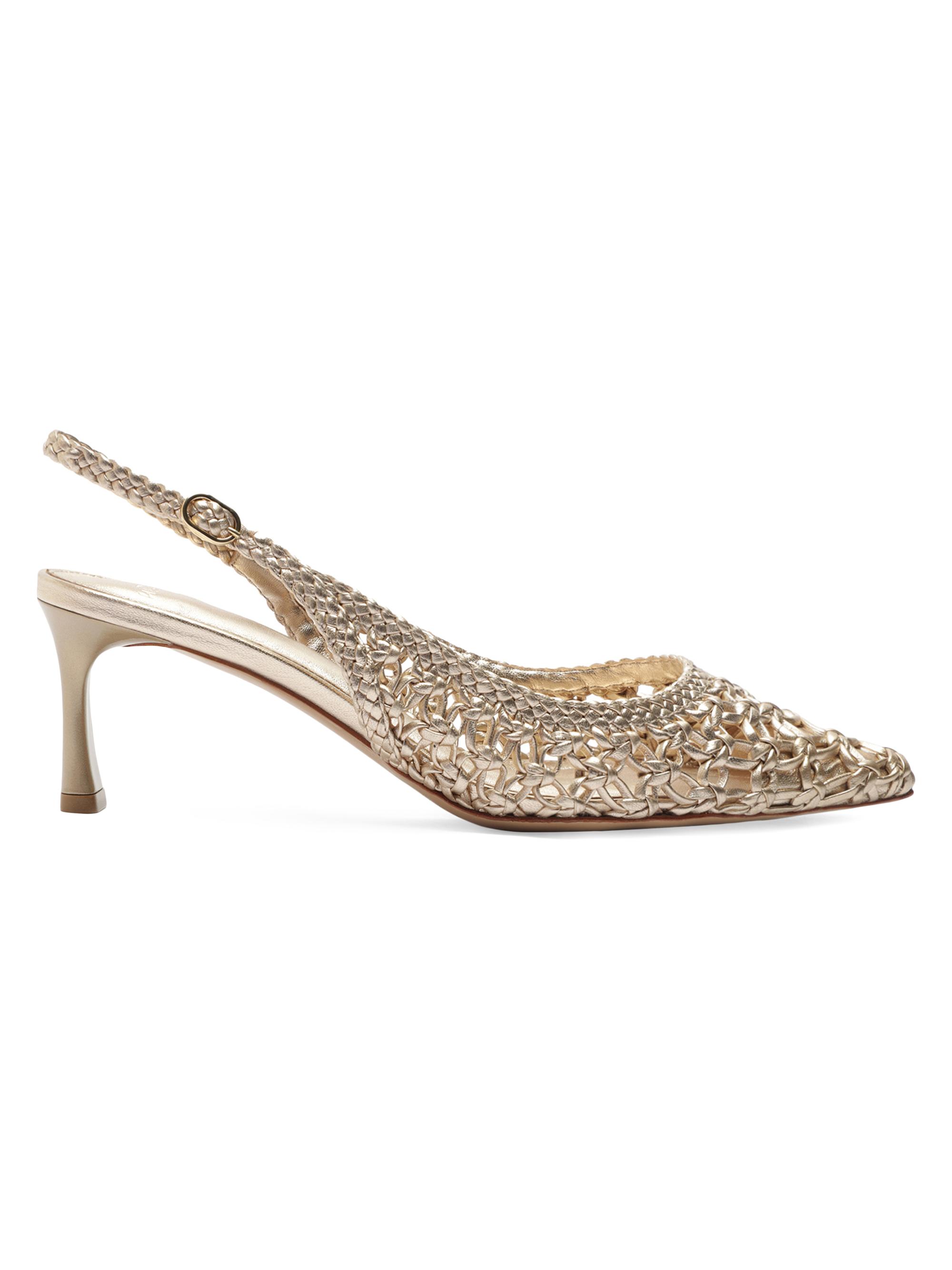 Alexandre Birman Women's Jane Tresse 60MM Metallic Leather Slingback Pumps - Golden