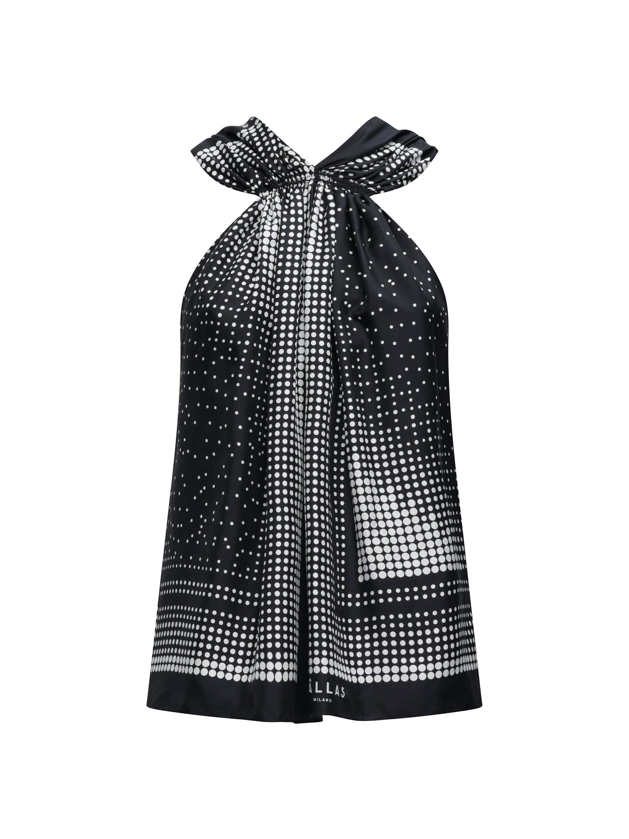 Callas Milano Women's Jaranda Halter Scarf Top - Black White