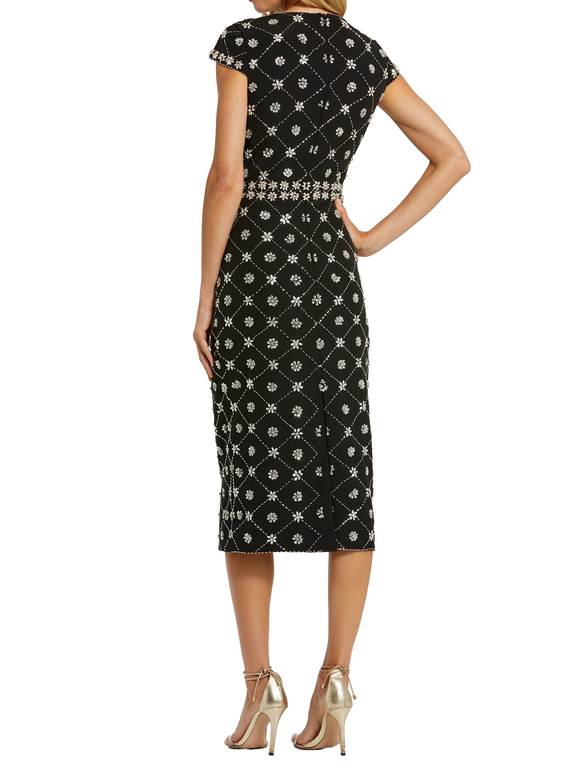 mac duggal beaded cap sleeve column midi dress Mac Duggal Beaded Cap Sleeve Column Midi Dress, Size 14, Dark Mocha