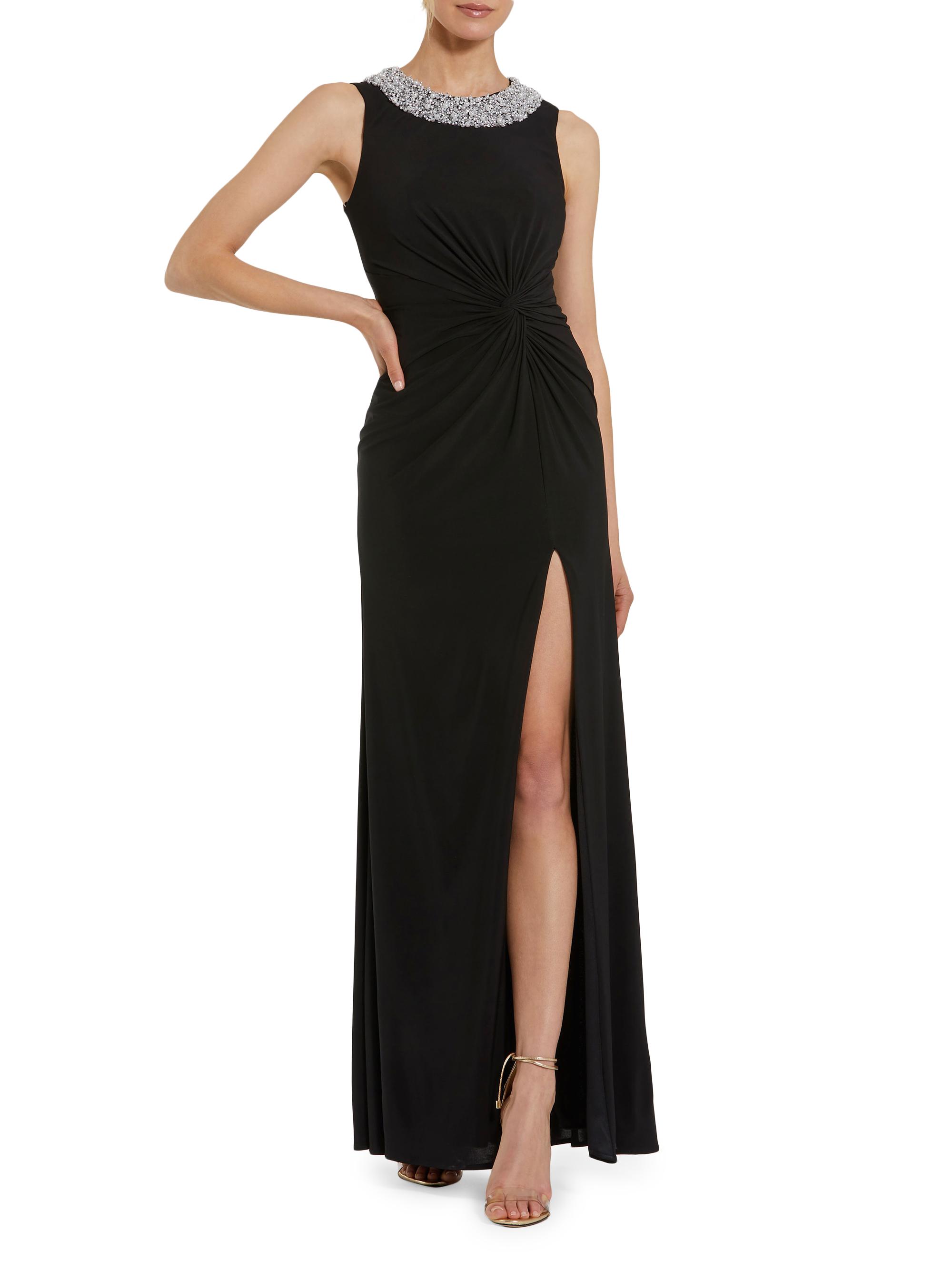 Mac Duggal Women's Ieena Beaded Twist Gown - Black
