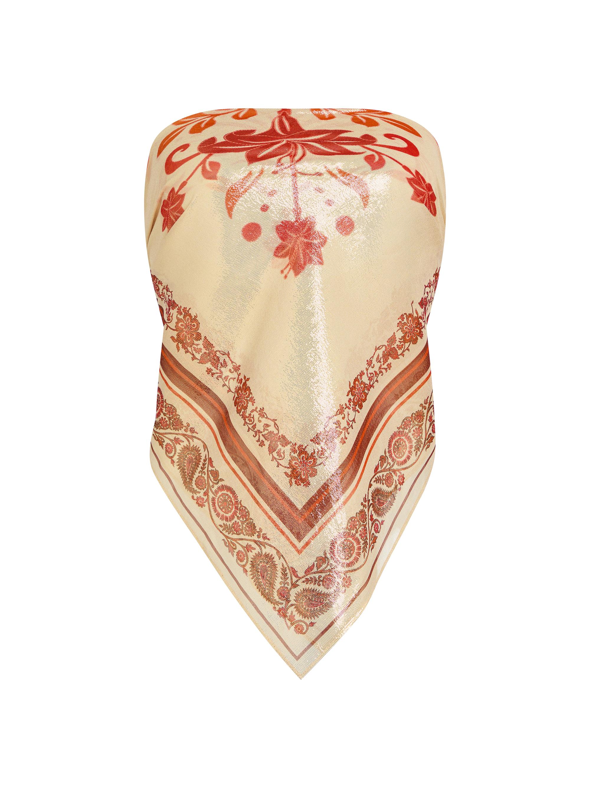 Retrofête Women's Noelle Silk Top - Terracotta Bandana