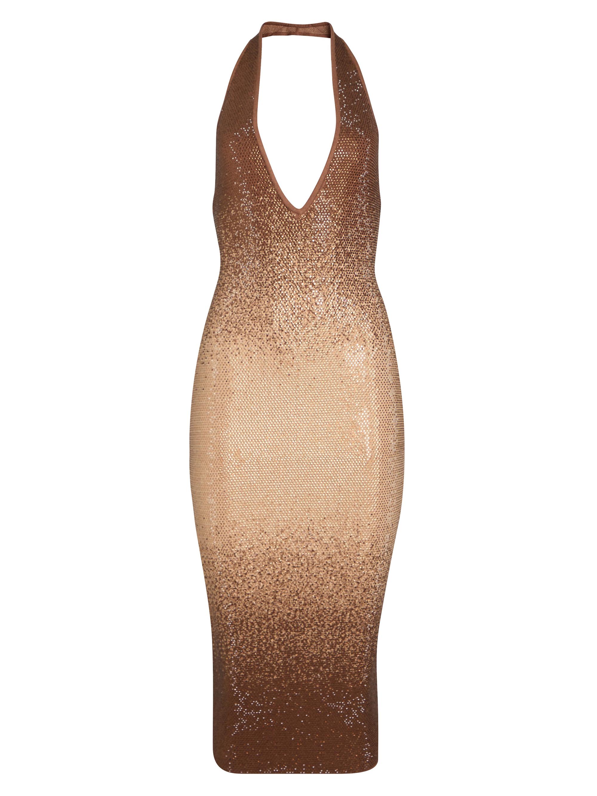 Retrofête Women's Aviana Embellished Knit Dress - Chestnut