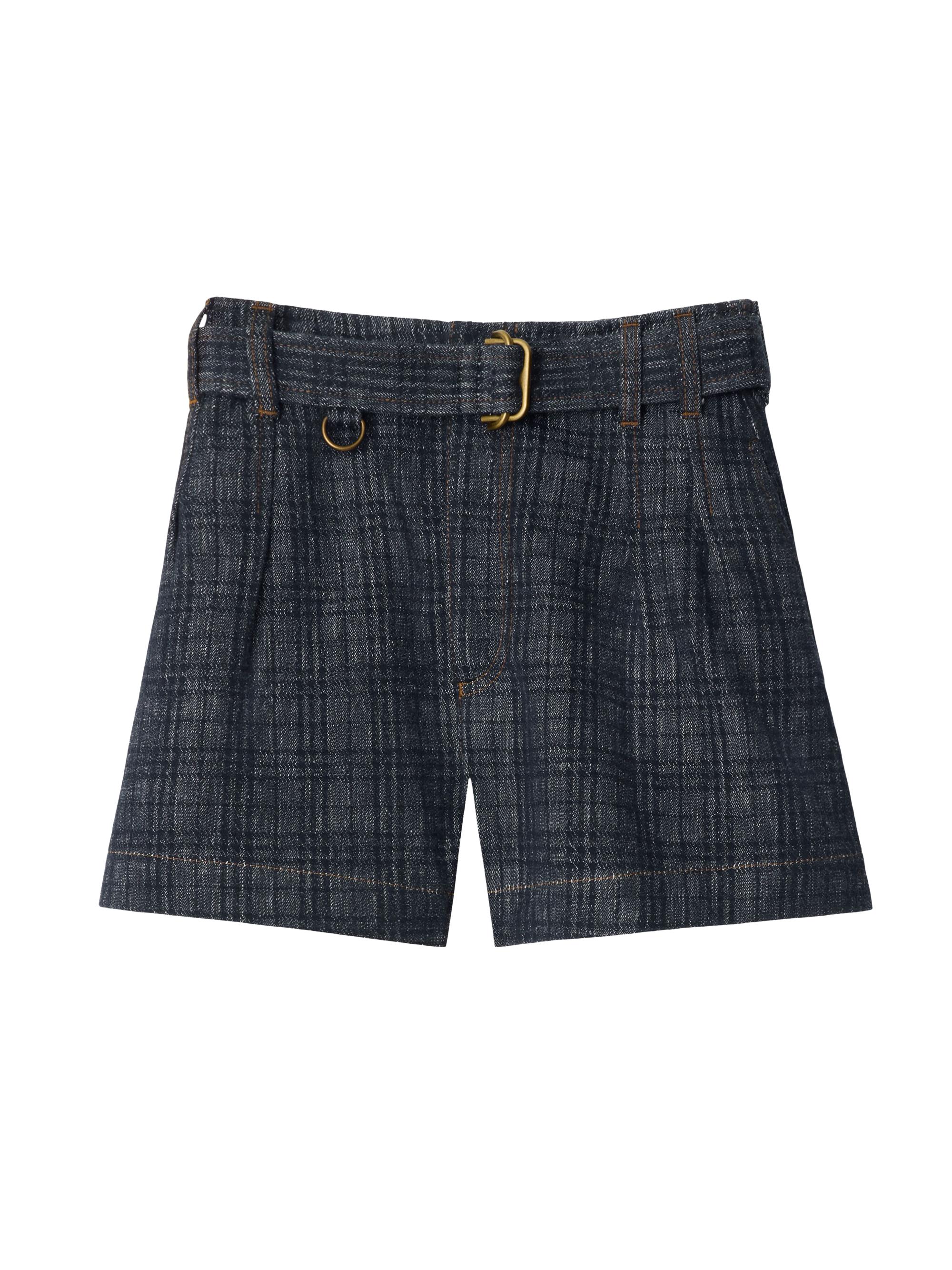 Burberry Women's Check Jacquard Cotton Belted Shorts - Indigo Ip Check
