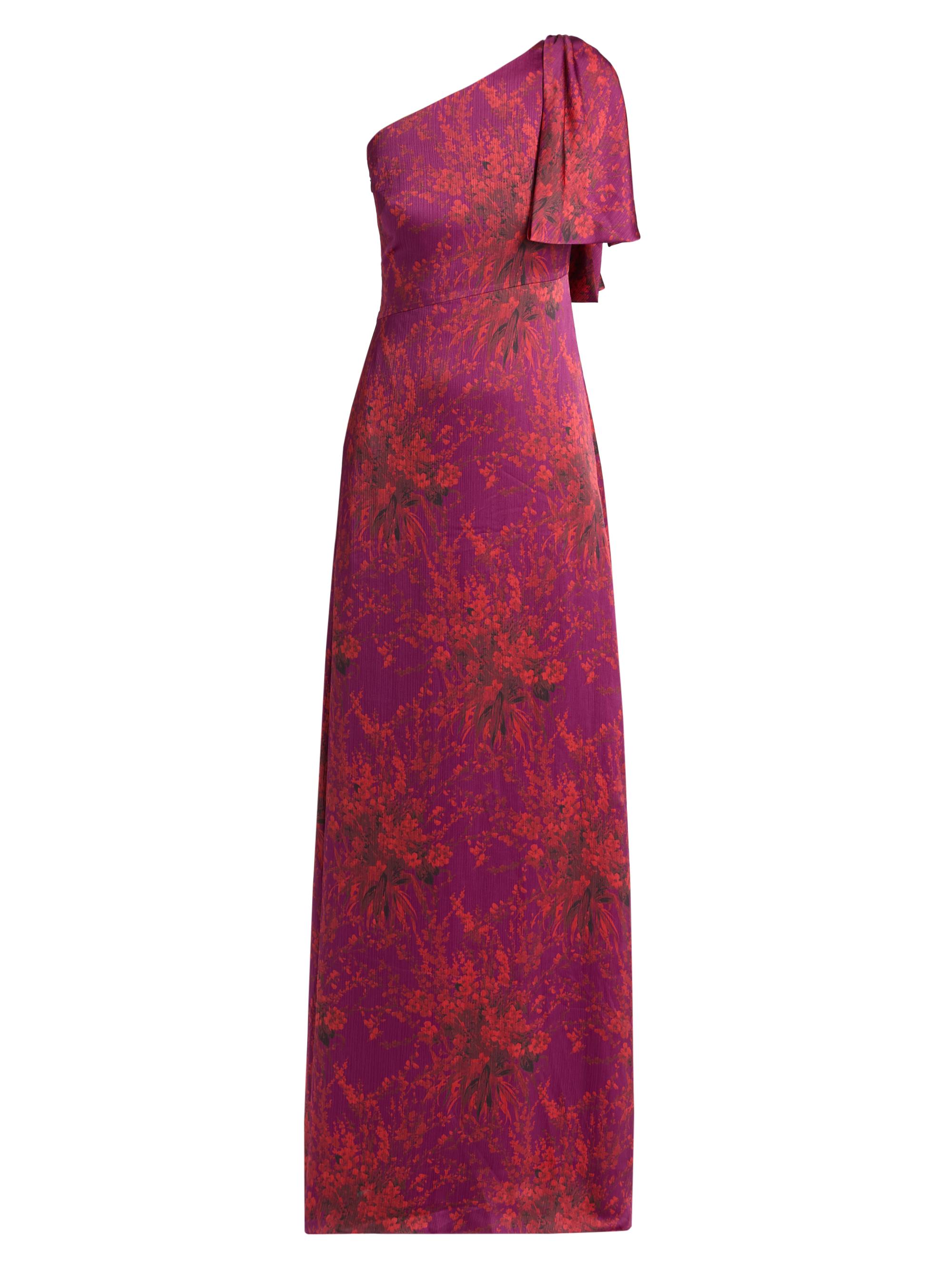 Sachin & Babi Women's Chelsea Floral One-Shoulder Gown - Raspberry Bouquet