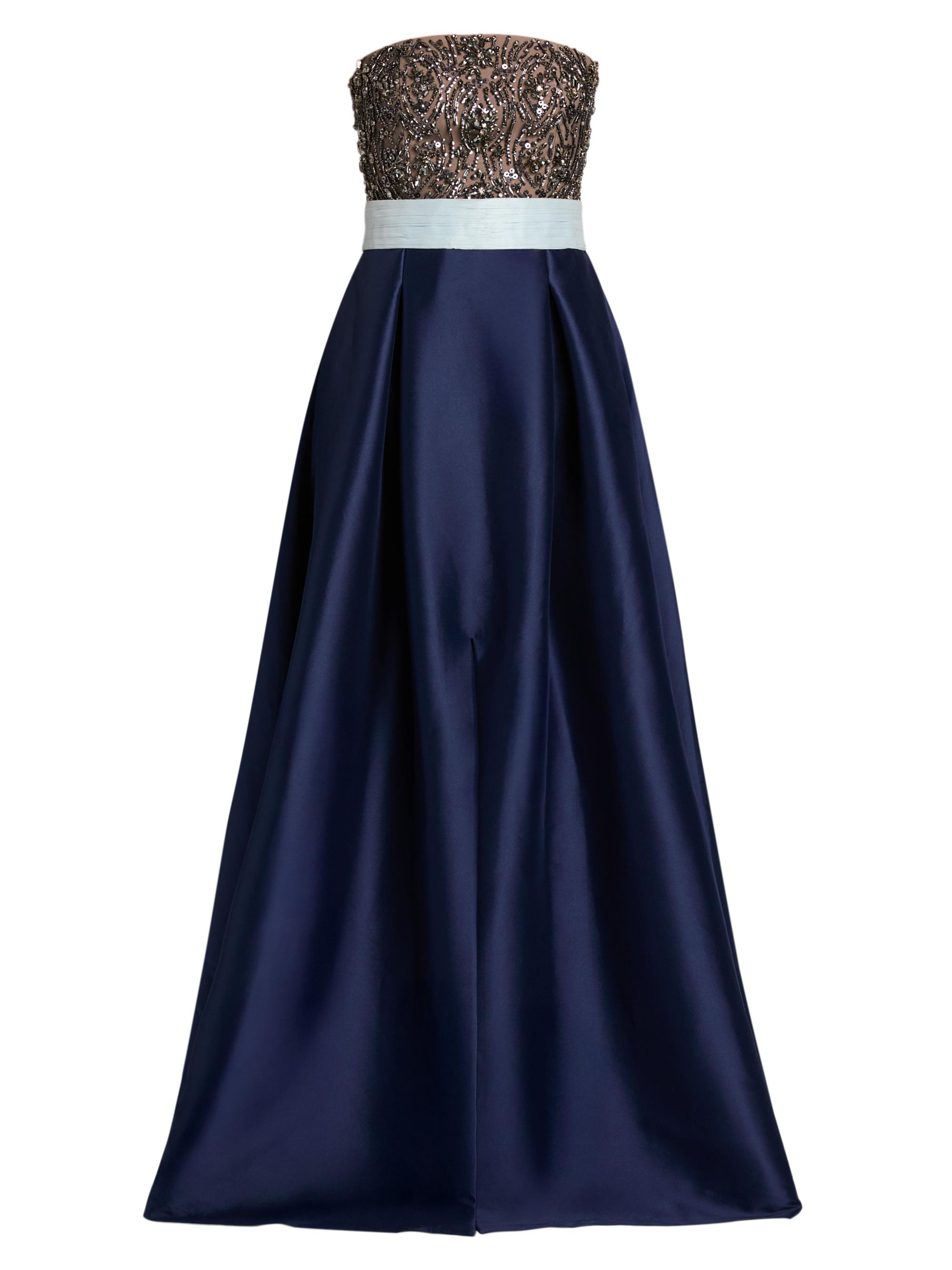 Sachin & Babi Women's Colette Strapless Embellished Gown - Silver Midnight