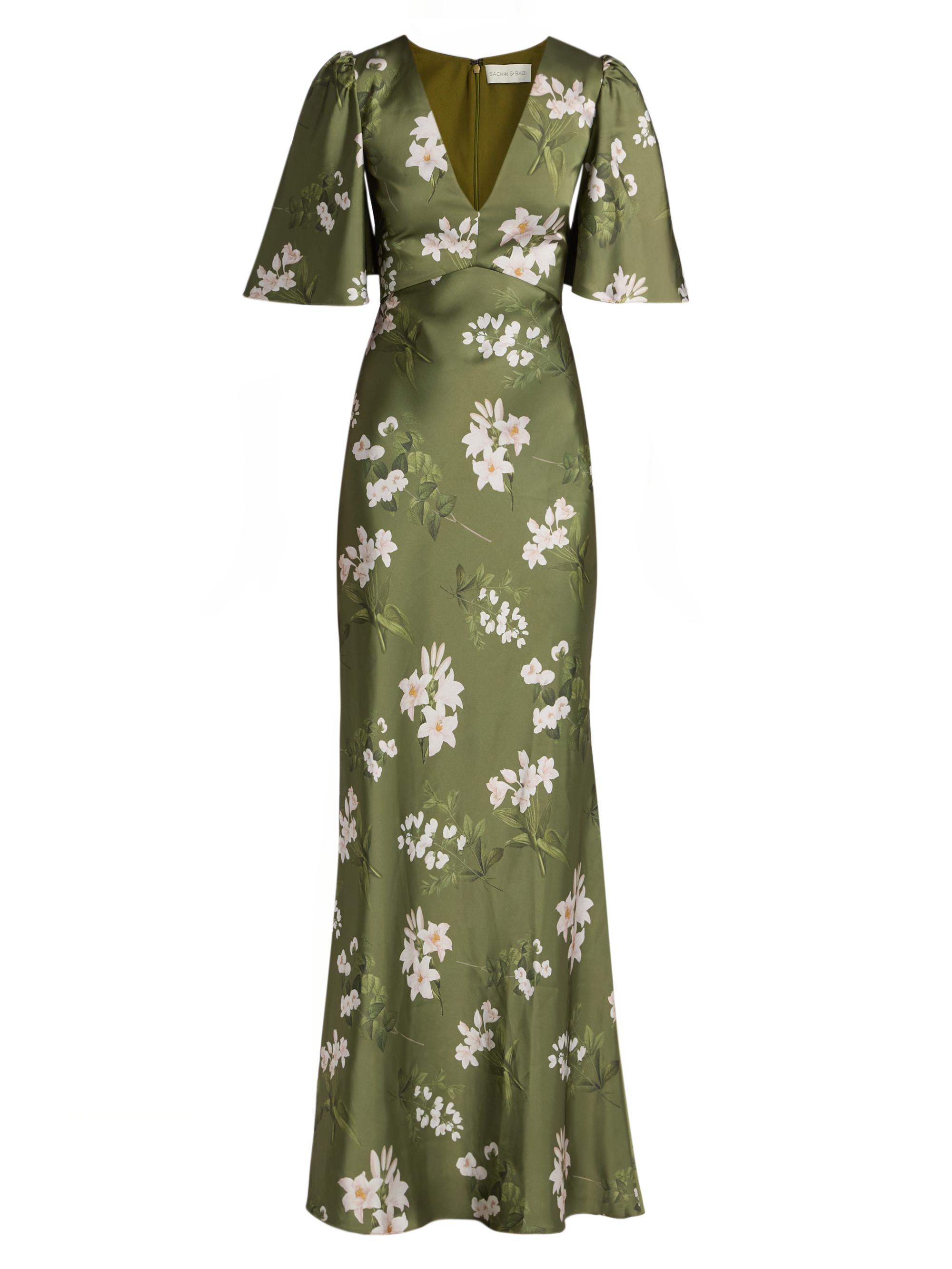 Sachin & Babi Mae Floral Satin Gown
