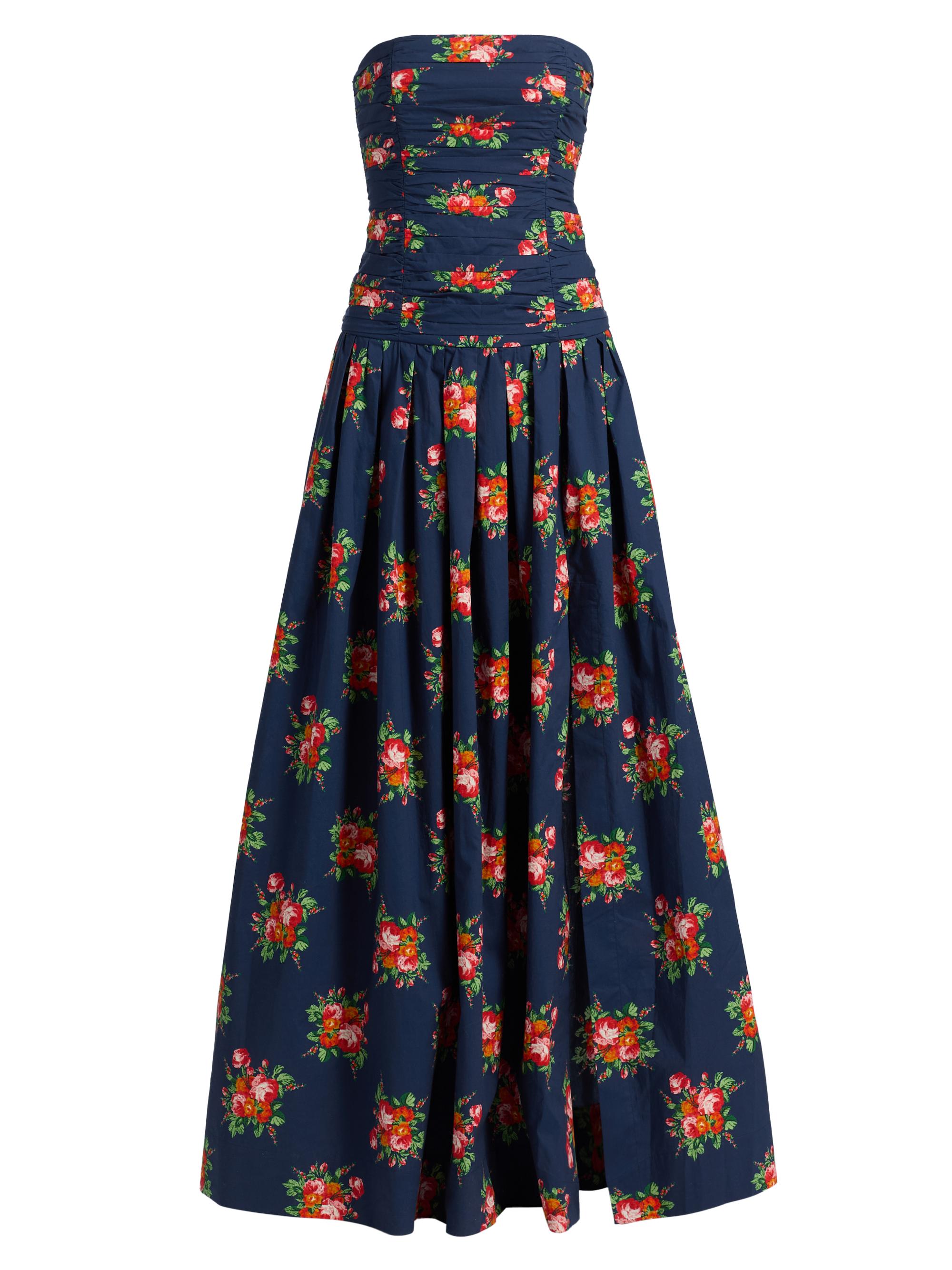 Cara Cara Women's Montreal Floral Strapless Maxi Dress - Gemma Scarf Navy