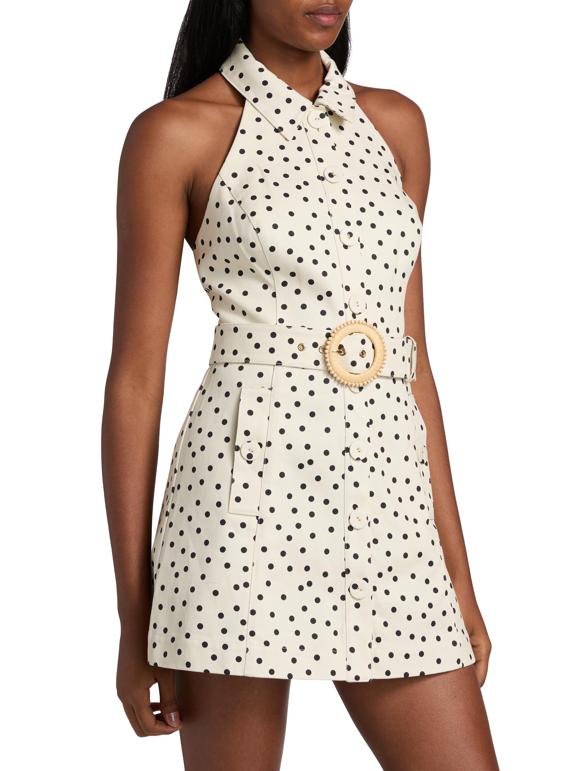 Cara Cara Parker Polka Dot Halter Minidress | Saks Fifth Avenue