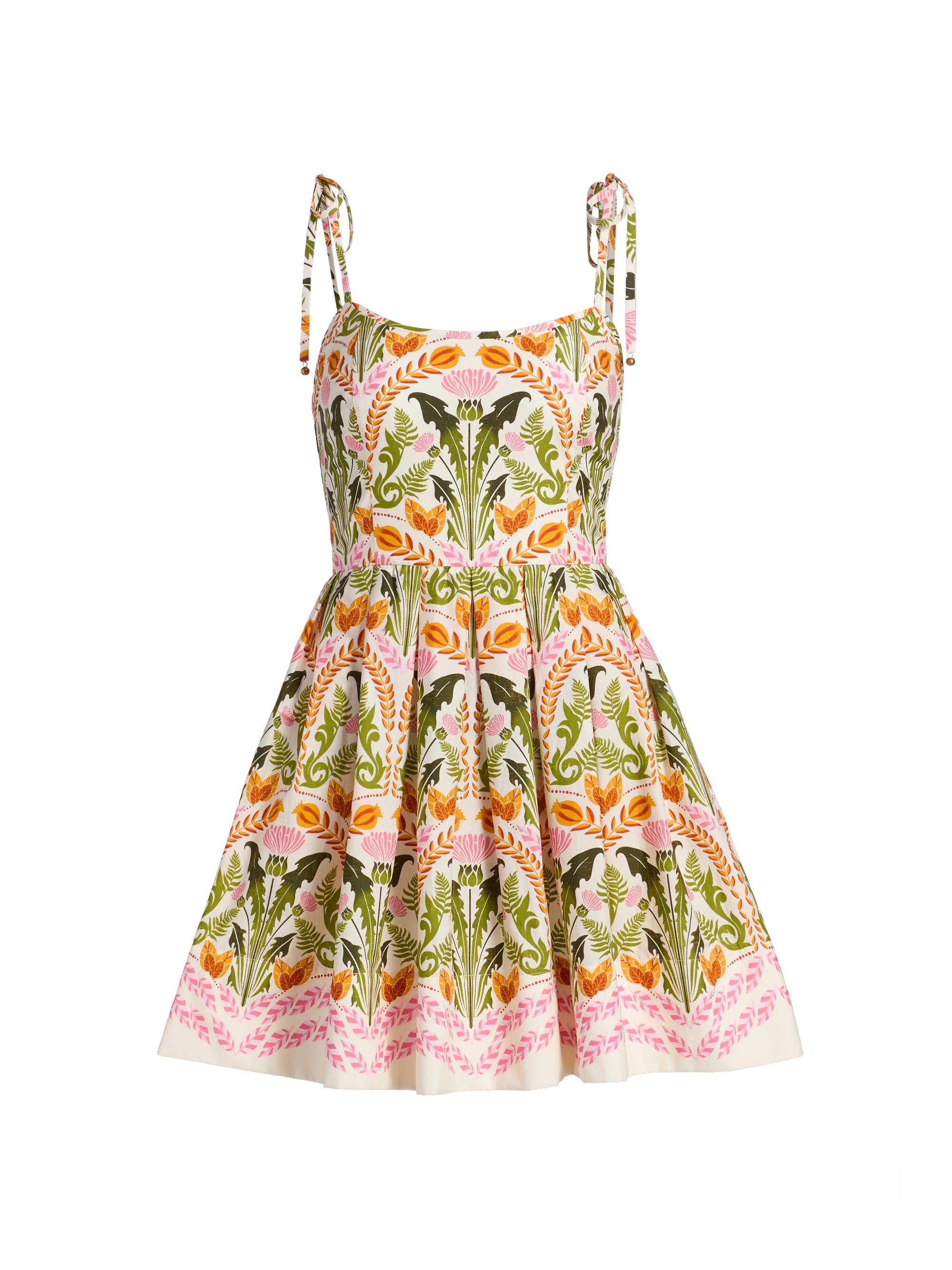 Cara Cara Women's Laia Printed Tie-Strap Minidress - Juniper Egret