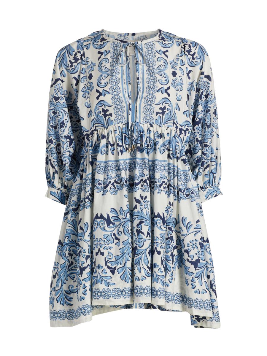 Cara Cara Women's Jude Tiered Voile Minidress In Blue