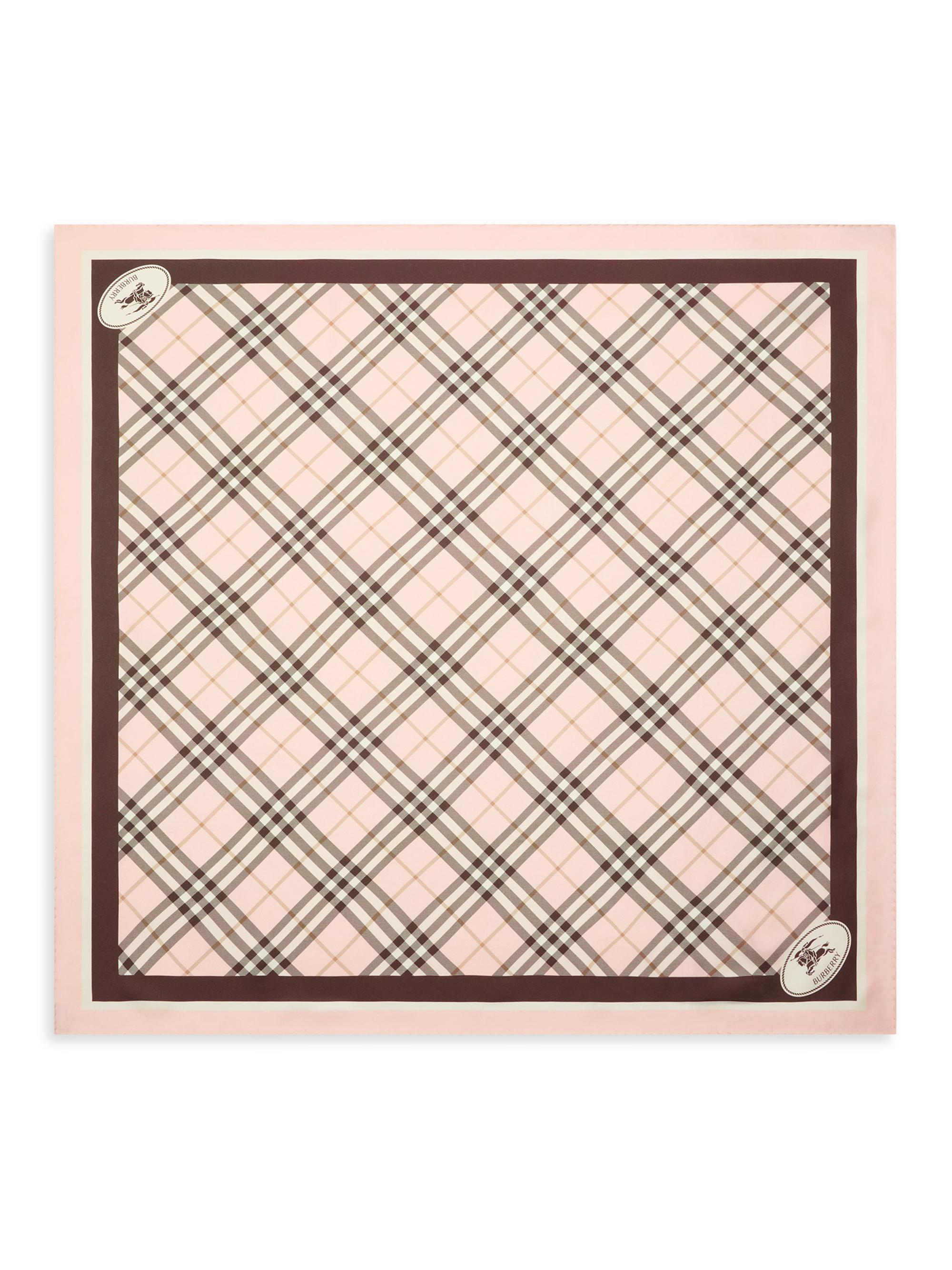 Burberry Women's Check Knight Stamp Silk Scarf - Bow Pink | Thumbnail 3