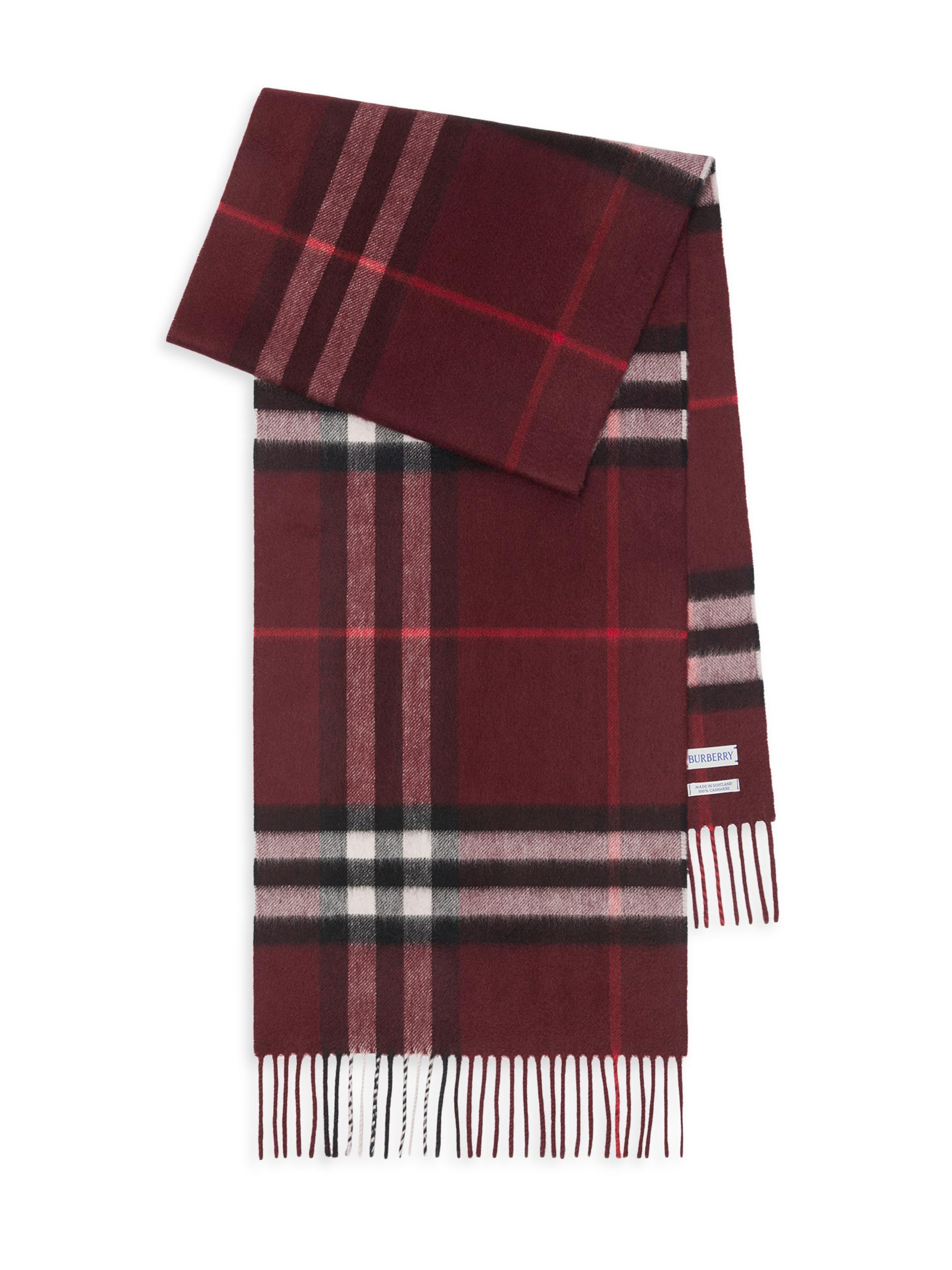 Burberry Women's Check Cashmere Scarf - Oxblood