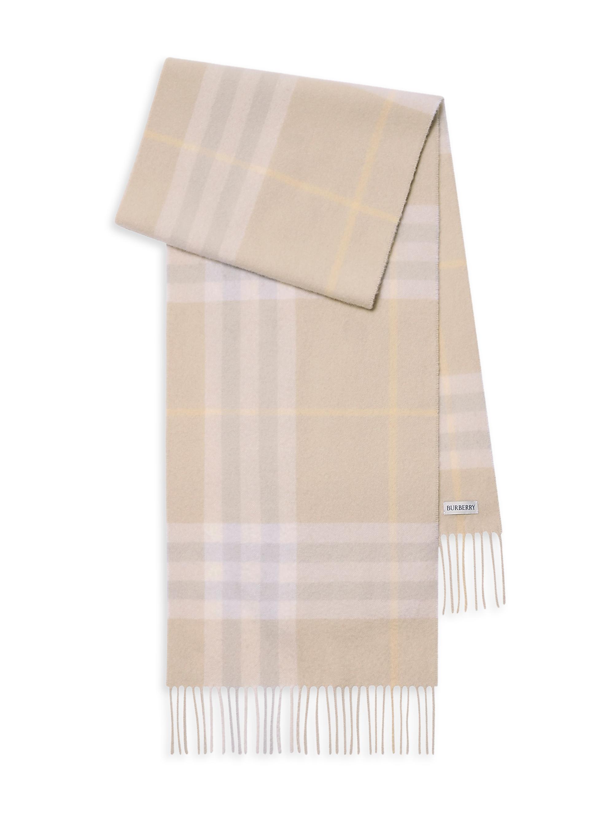 Burberry Women's Check Cashmere Scarf - Smoke