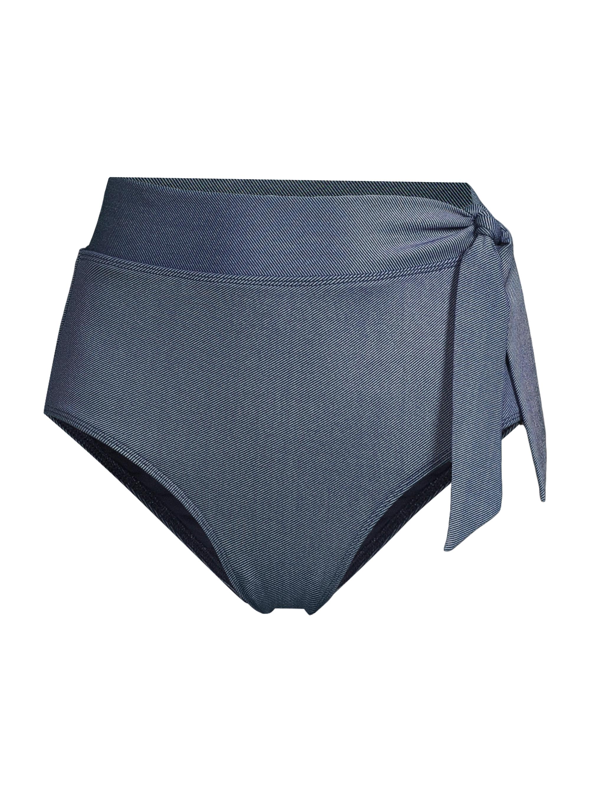 Change of Scenery Women's Side Tie High-Waisted Bikini Bottom - Indigo Twill