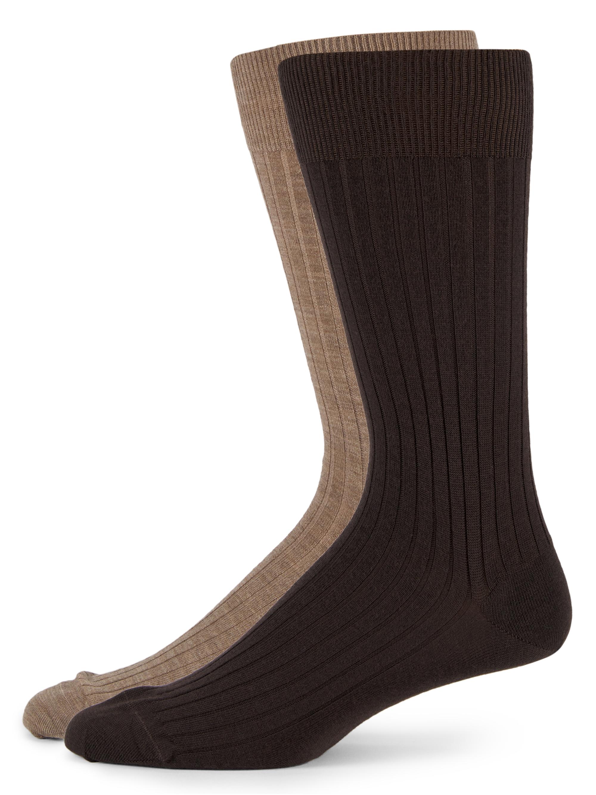 Marcoliani Men's 2-Pack Wool-Blend Socks - Brown Mix