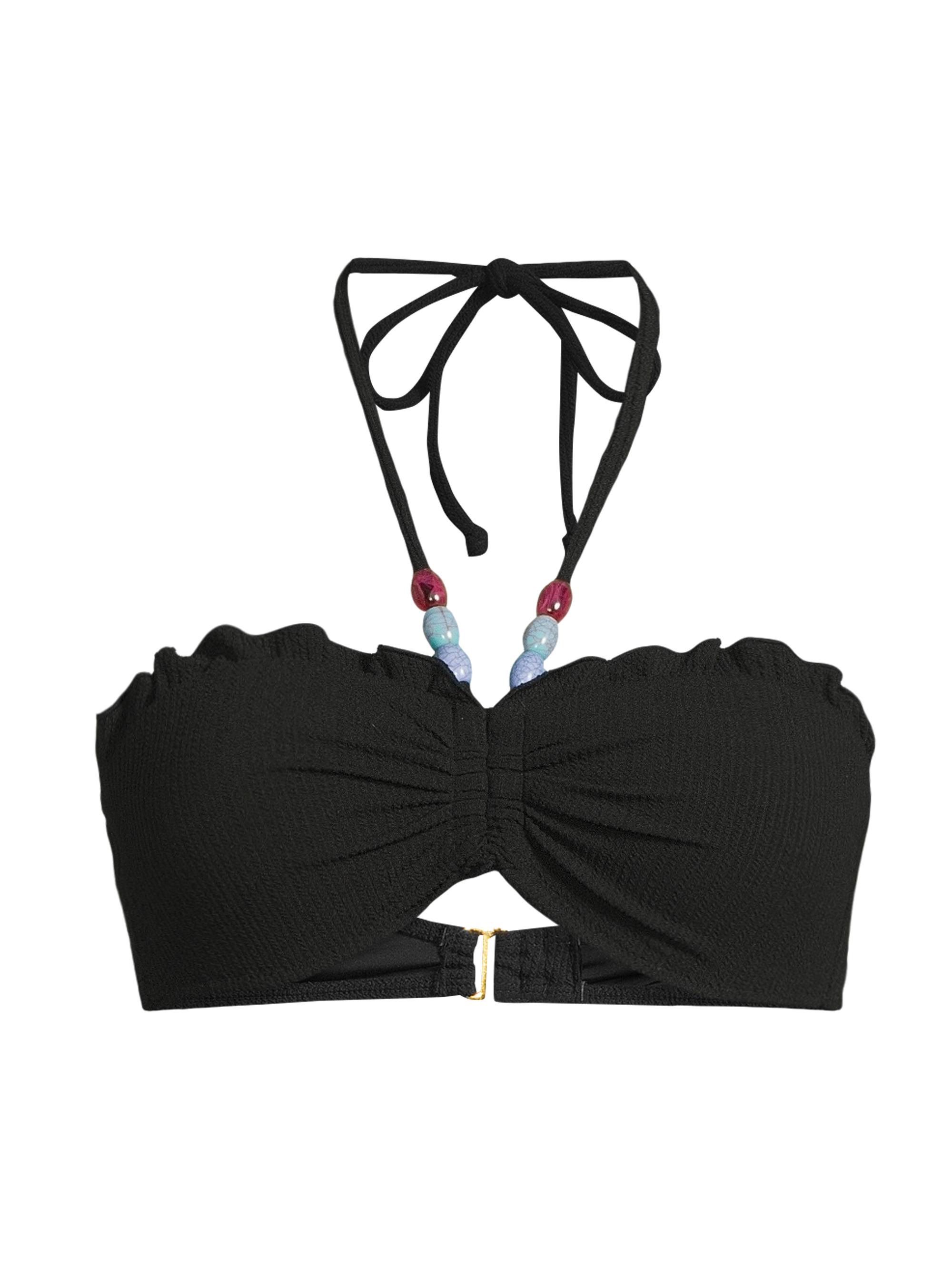 Change of Scenery Women's Alexis Halter Bikini Top - Black Texture