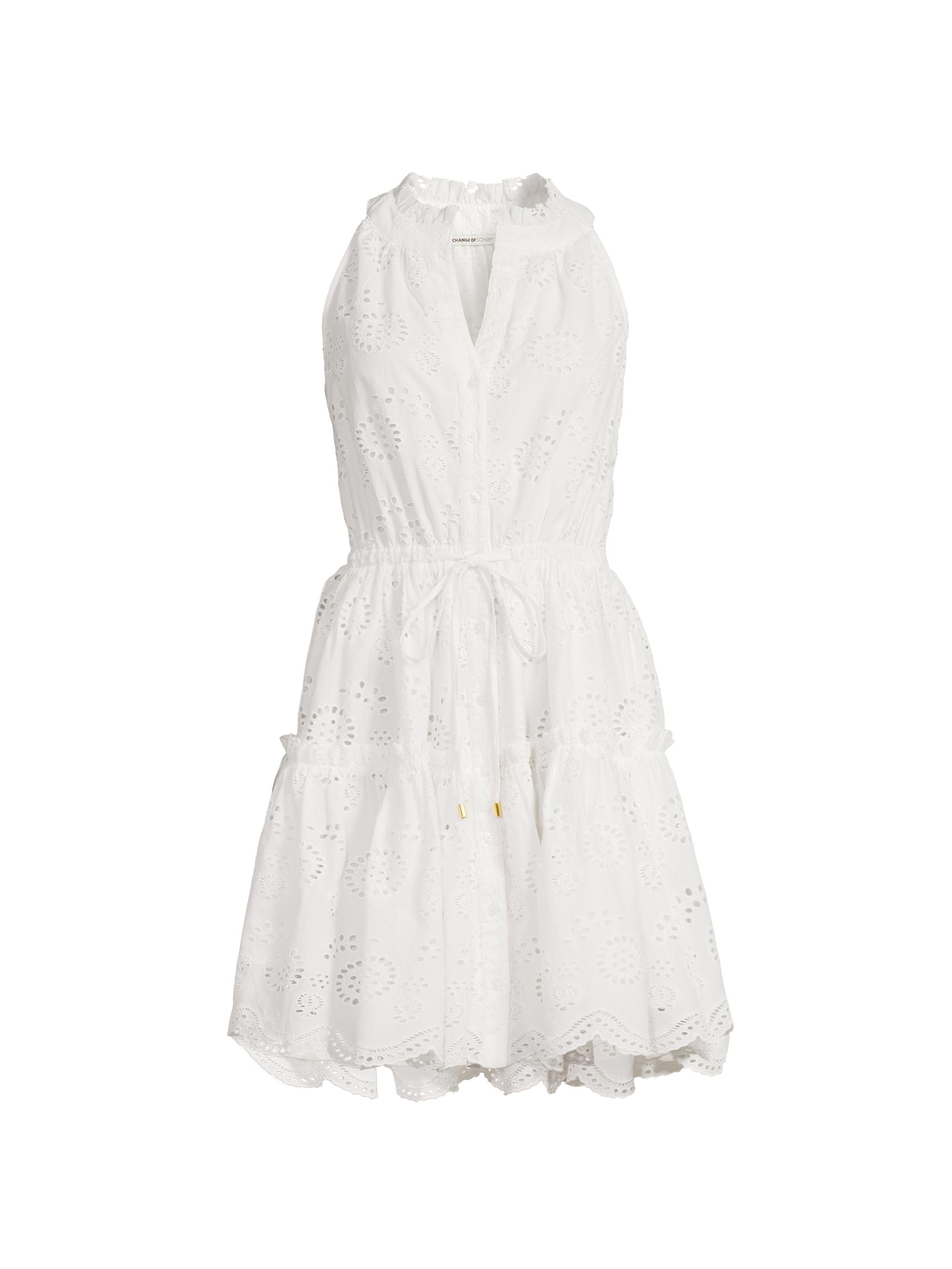 Change of Scenery Women's Charlotte Eyelet Minidress - Fresh White | Thumbnail 7