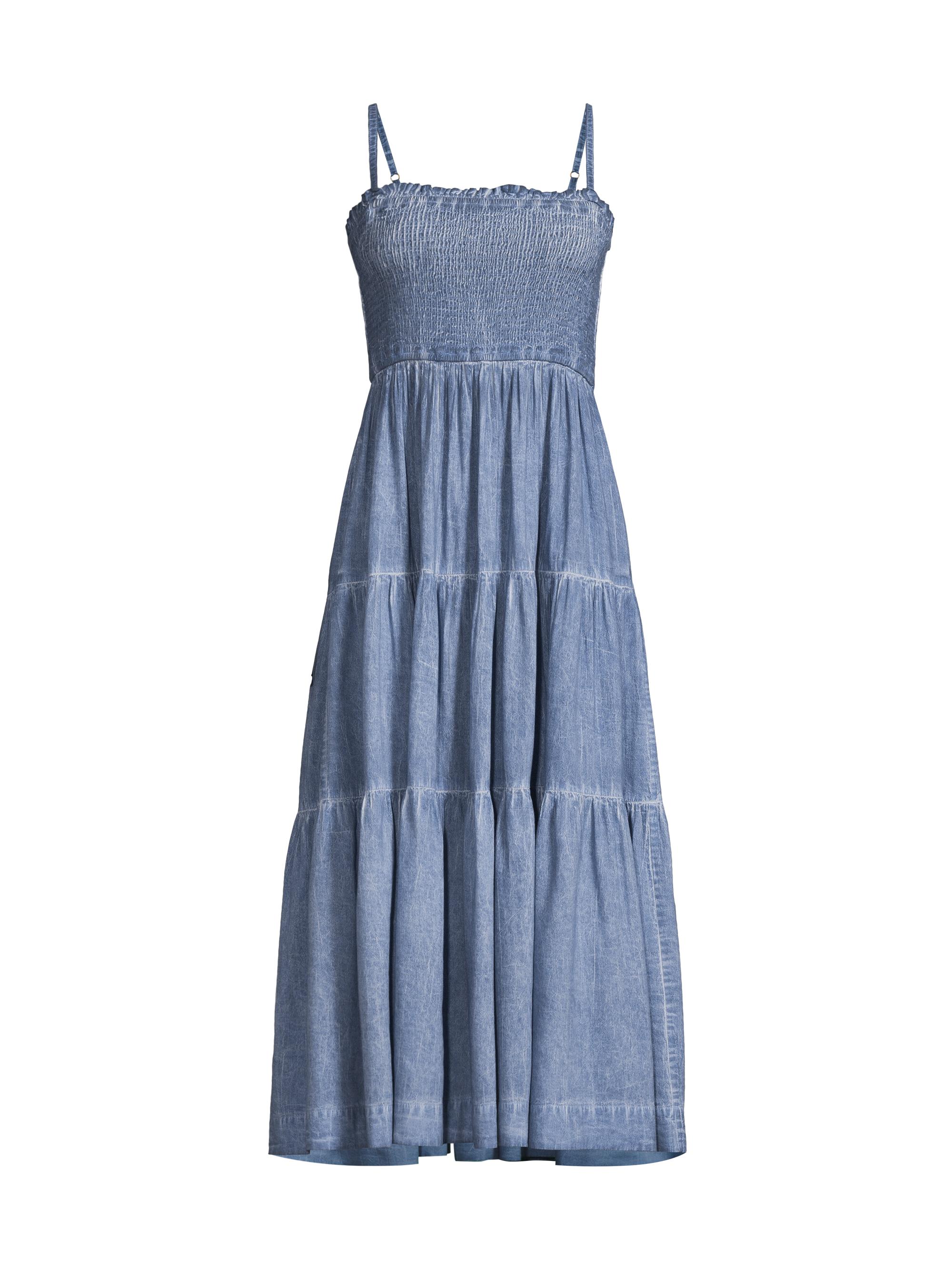Change of Scenery Women's Kristen Slub Cotton Smocked Dress - Stonewash